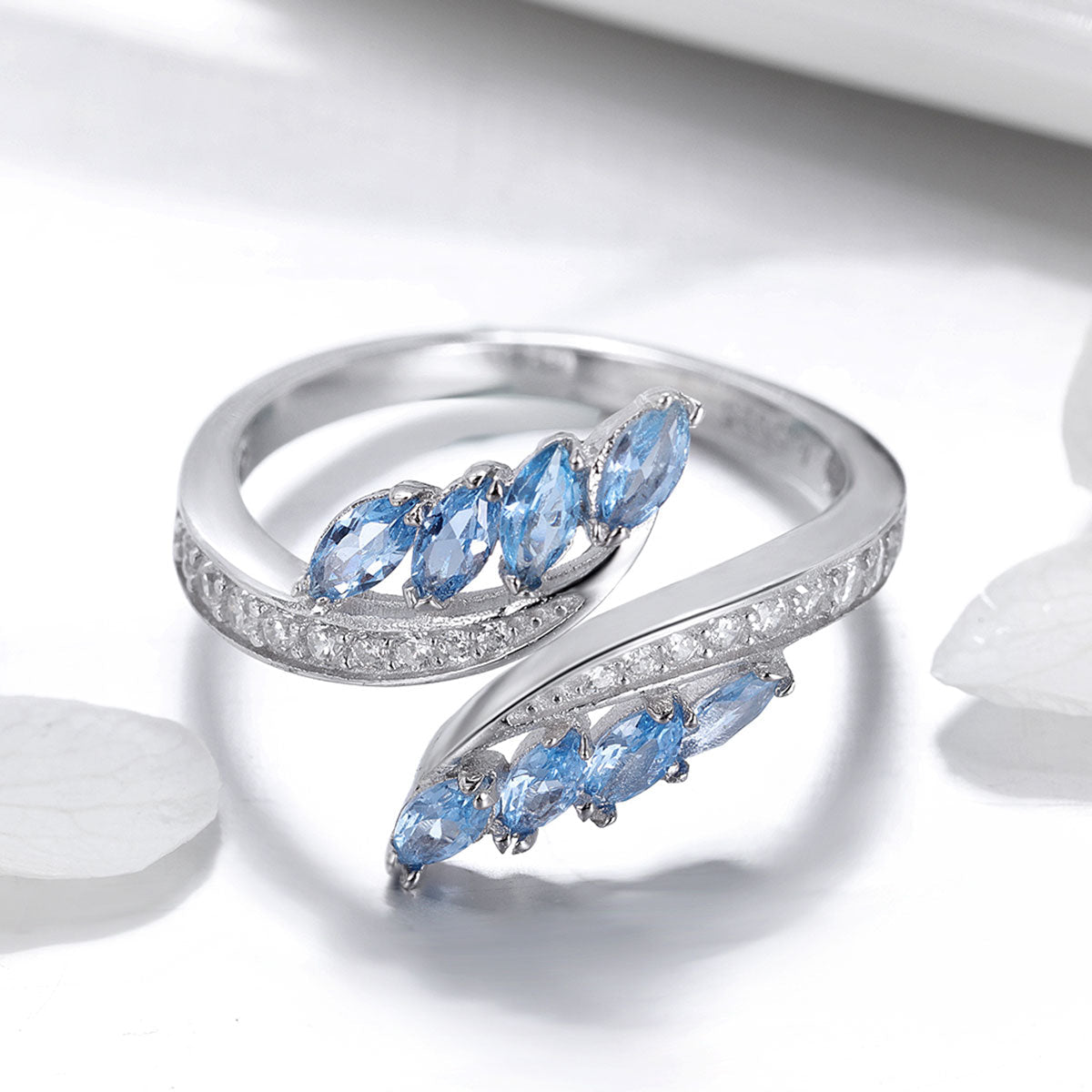 925 Sterling Silver Plated Platinum Pavé CZ Ring for Women DestGlow