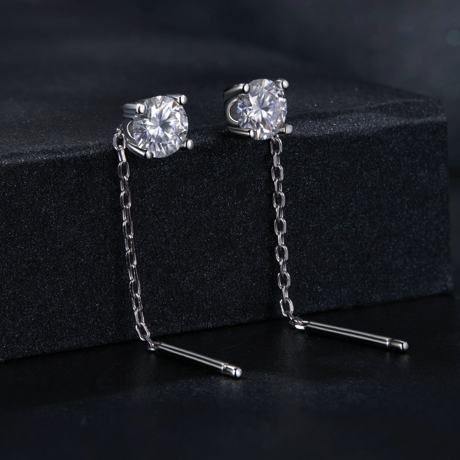 925 Sterling Silver 4.0 Carat Moissanite Earrings for Women DestGlow