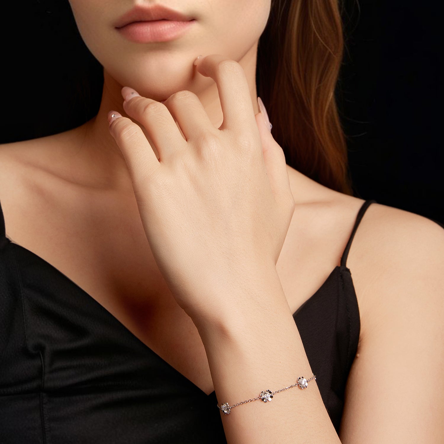 925 Sterling Silver 0.1 Carat Moissanite Bracelet for Women DestGlow