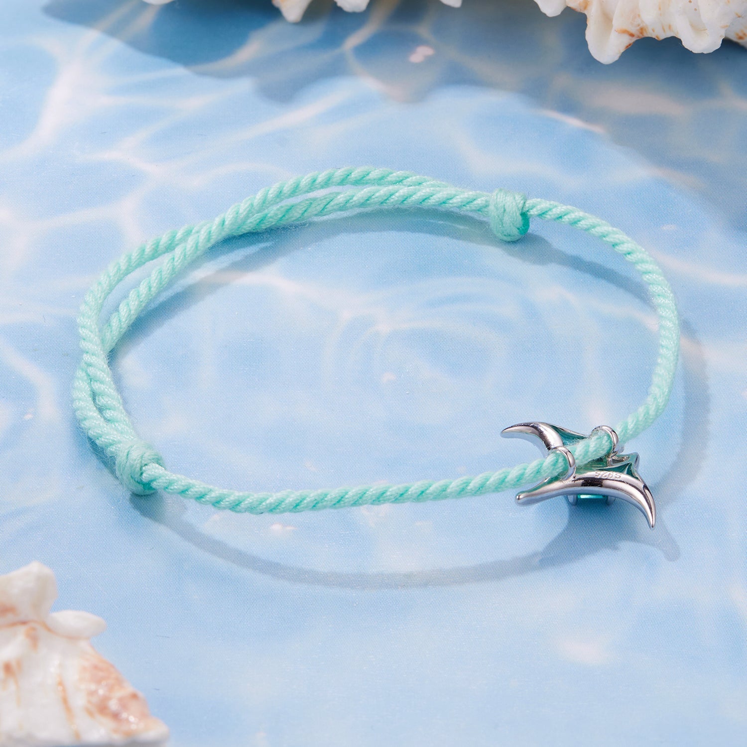 925 Sterling Silver Adjustable Bracelet with Enamel and Transparent Glass Pendant for Women DestGlow
