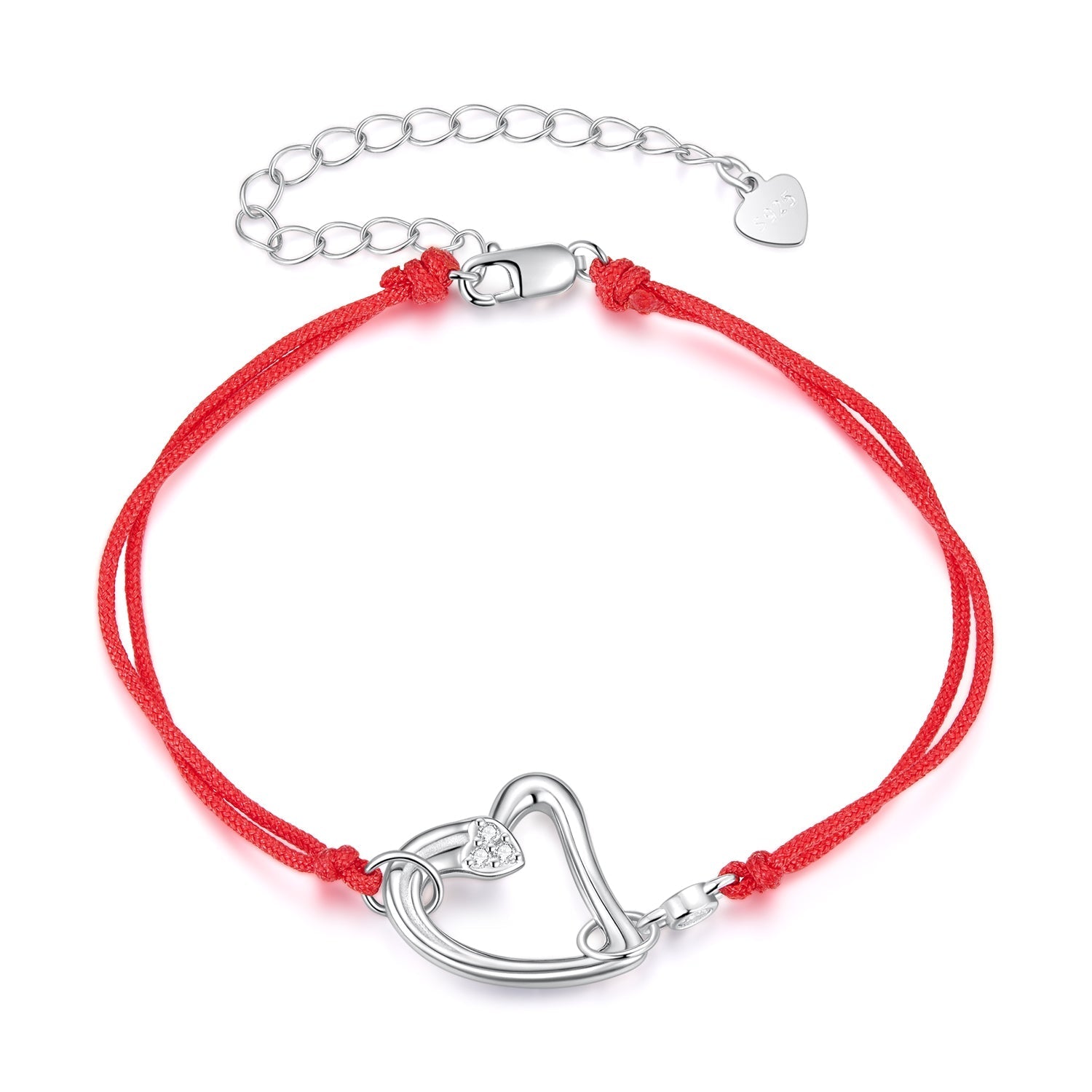 925 Sterling Silver White Gold Plated Bracelet with CZ Pavé Setting, 15+6cm Length for Women DestGlow