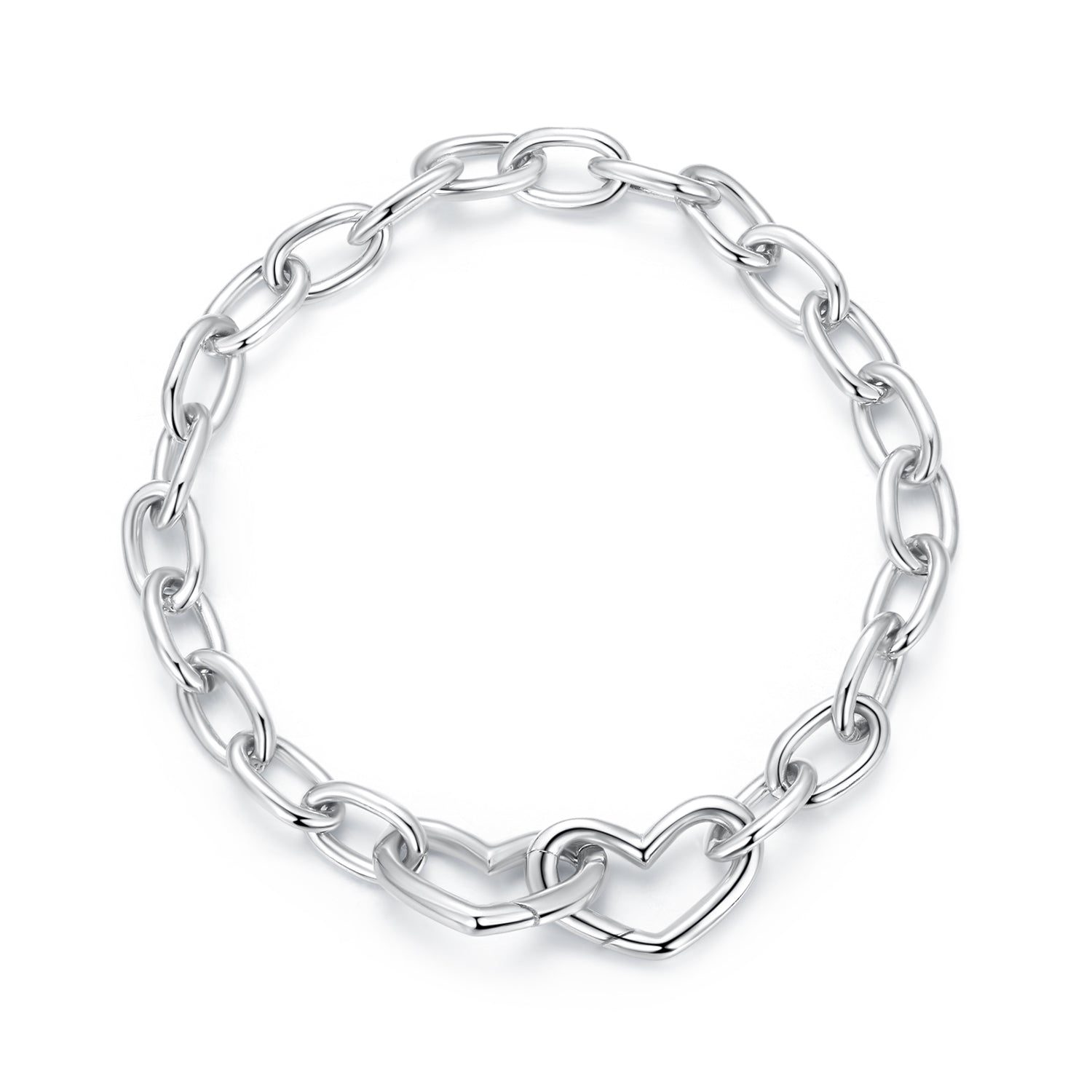 925 Sterling Silver Plated White Gold 19.0 cm Bracelet DestGlow