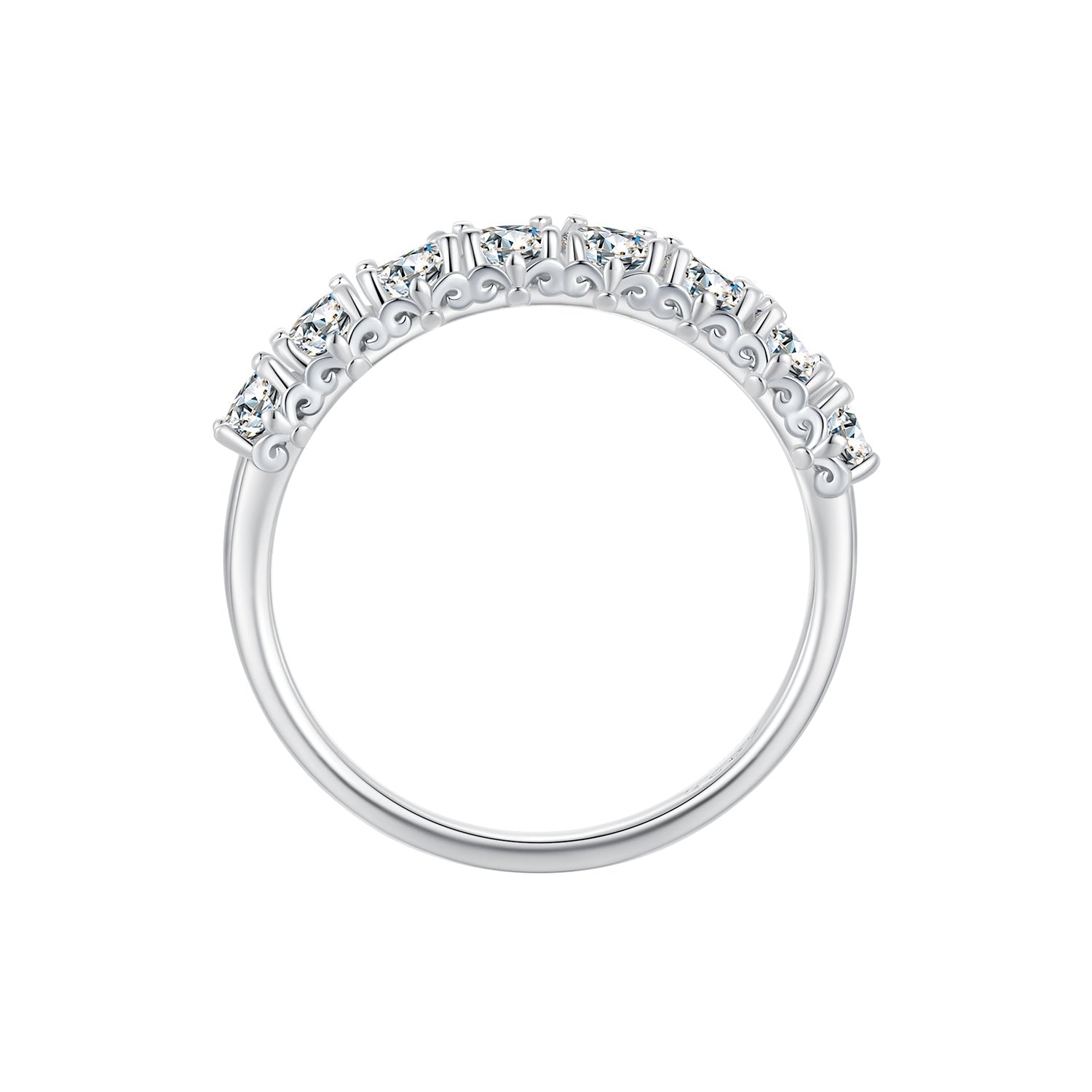 925 Sterling Silver Plated Moissanite Ring Size 5 for Women DestGlow