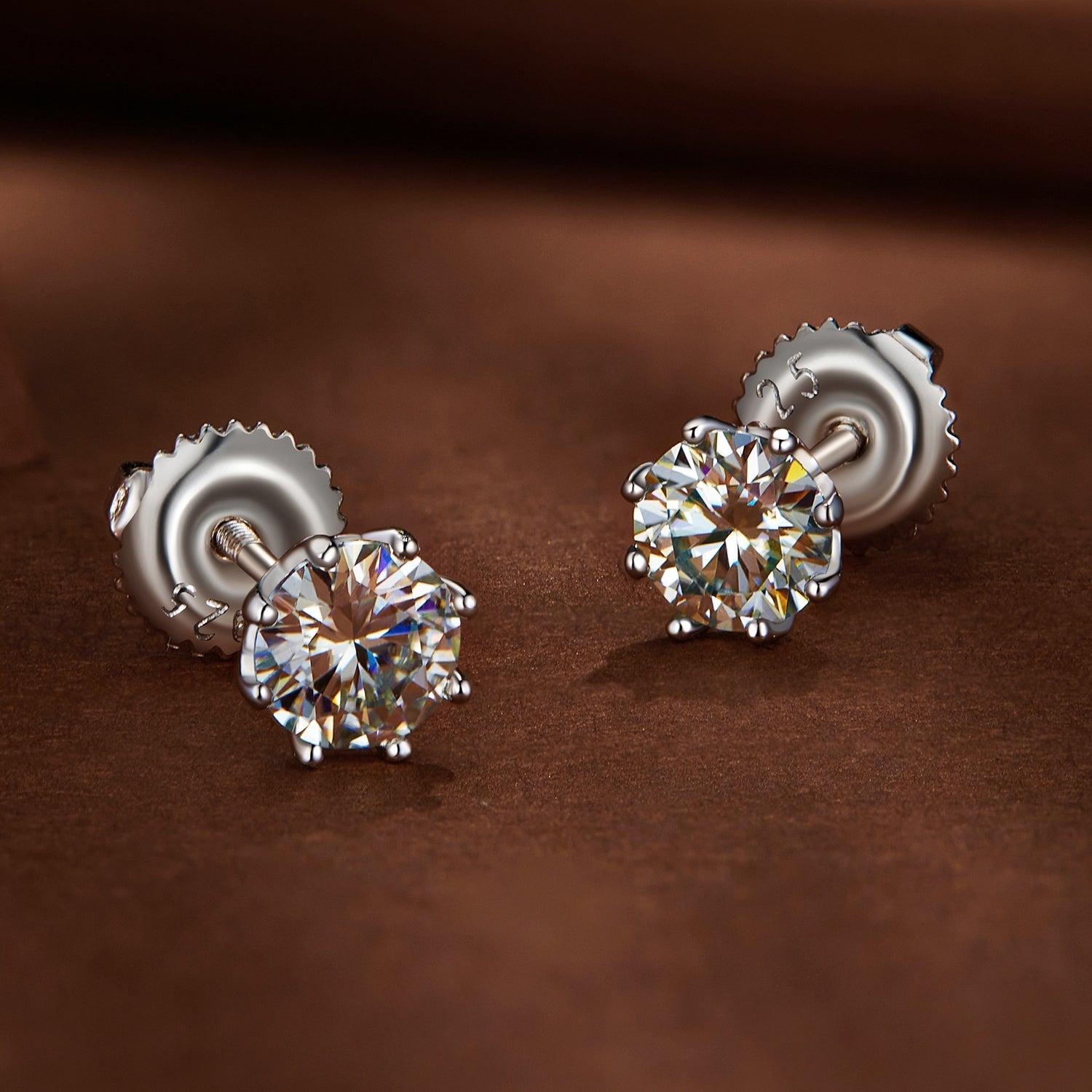 S925 Silver 0.5 Carat Moissanite Earrings 6.0mm for Women DestGlow