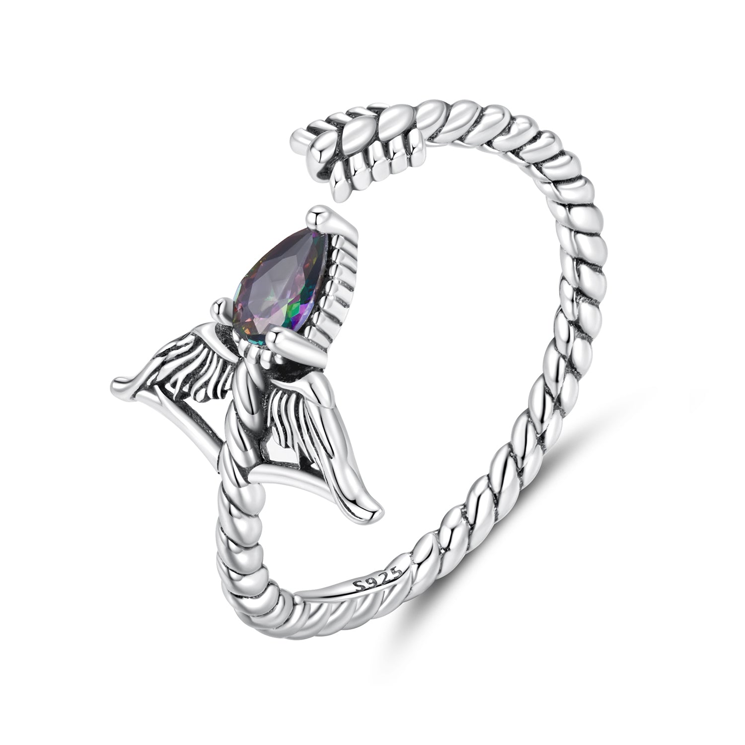 925 Sterling Silver Oxidized Glass Ring DestGlow