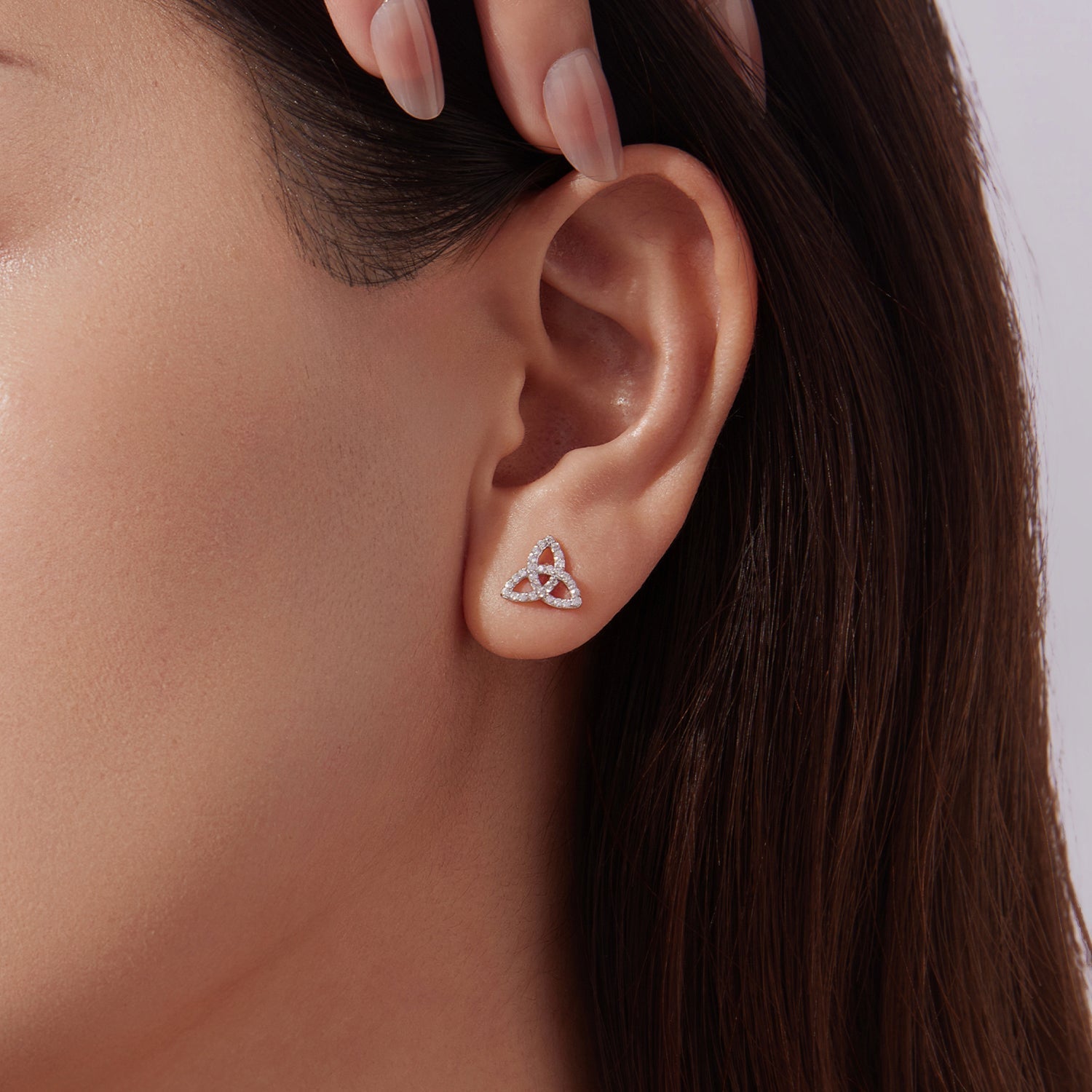925 Sterling Silver White Gold Plated Pavé CZ Earrings DestGlow