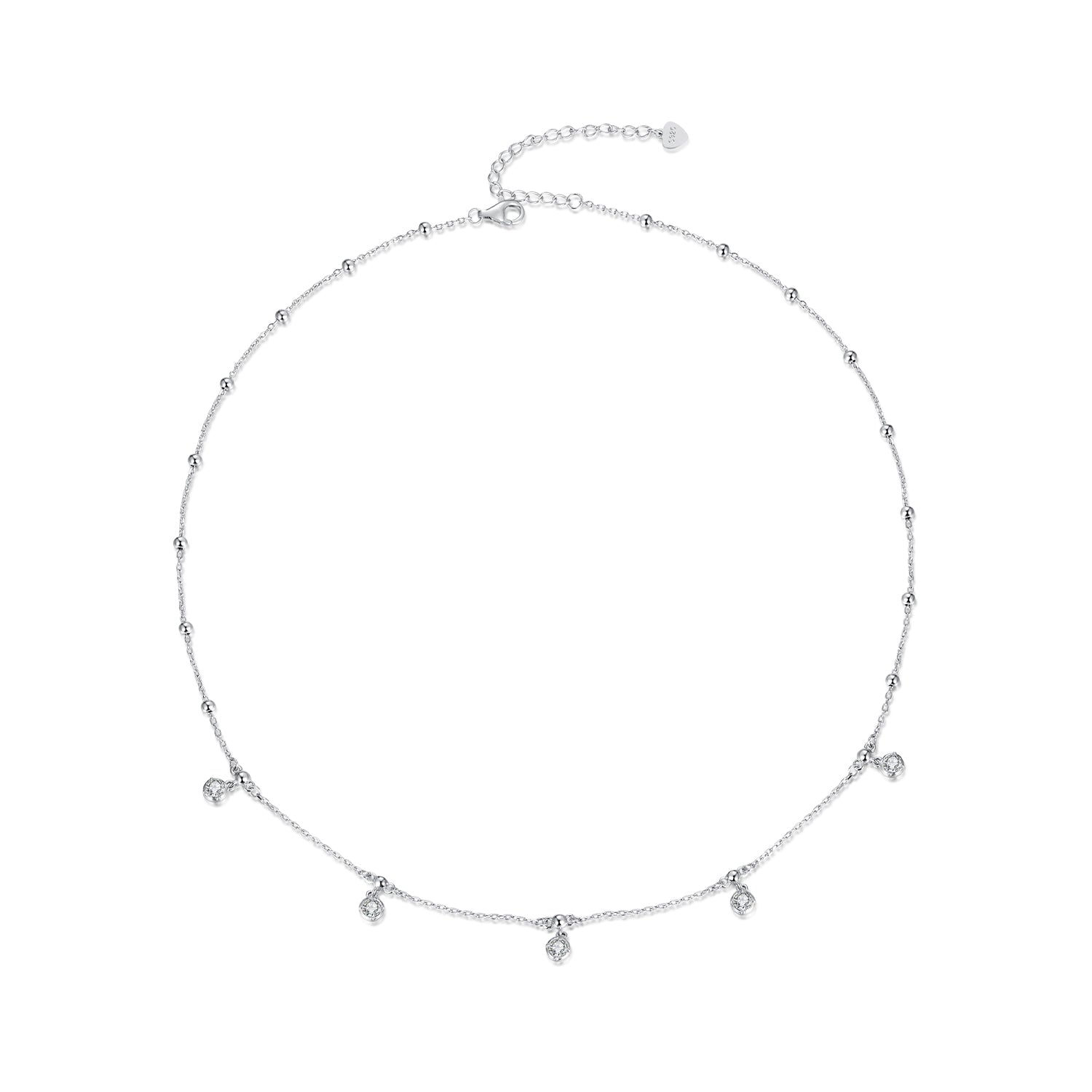 925 Sterling Silver 3mm Moissanite Necklace for Women DestGlow
