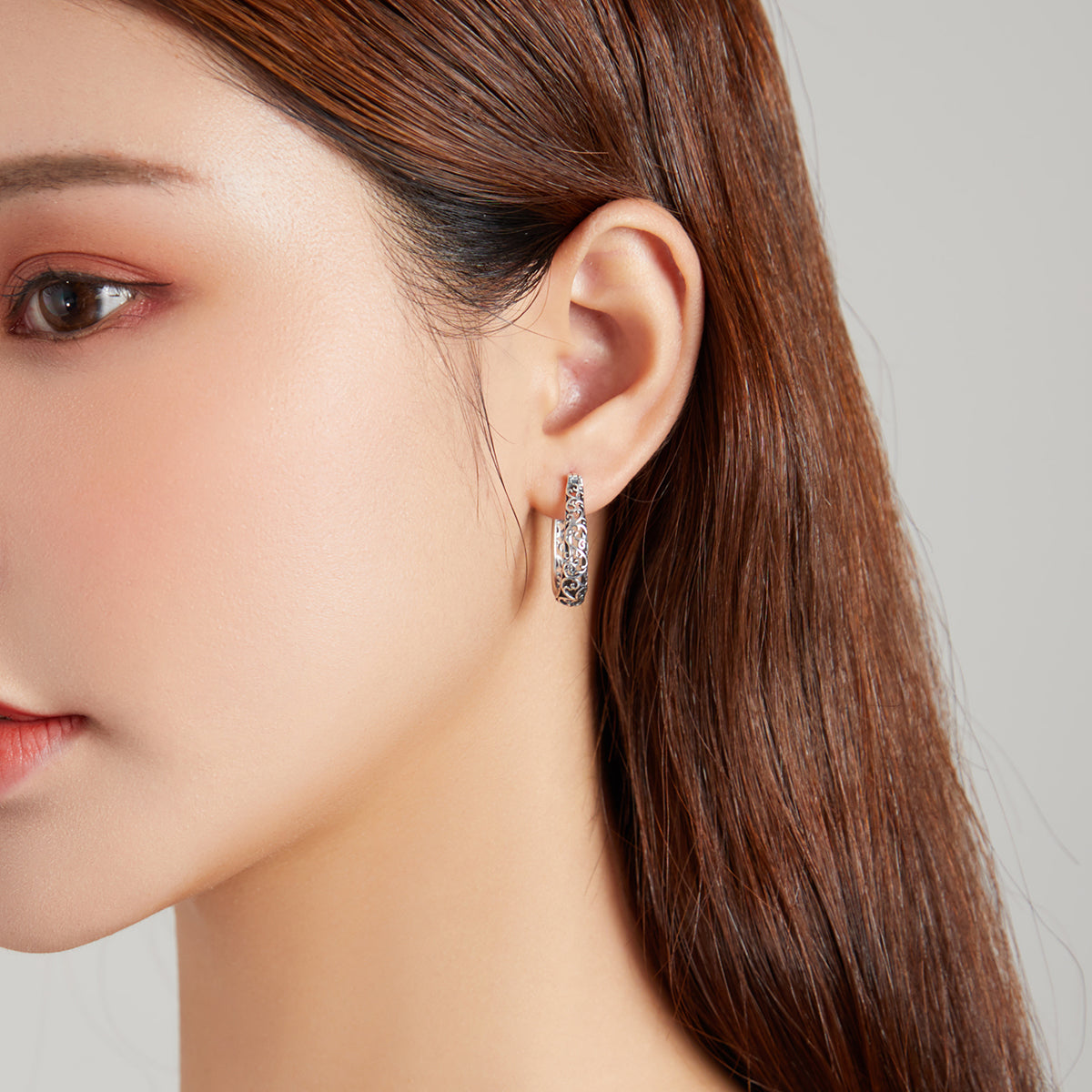 925 Sterling Silver Earrings 2.3*0.4cm Oxidized Silver for Women DestGlow