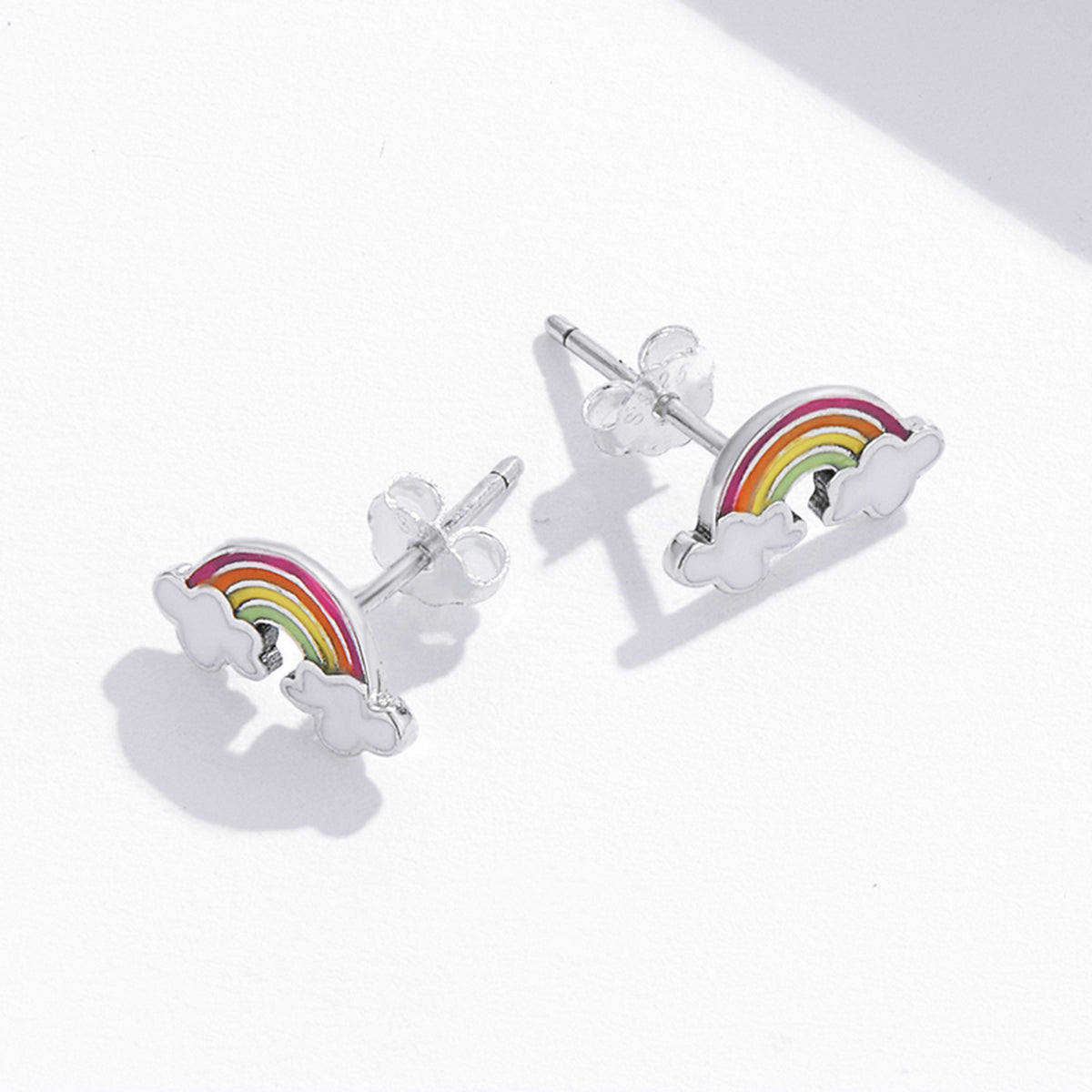 925 Sterling Silver Earrings with Enamel Process in Oxidized Silver for Women DestGlow