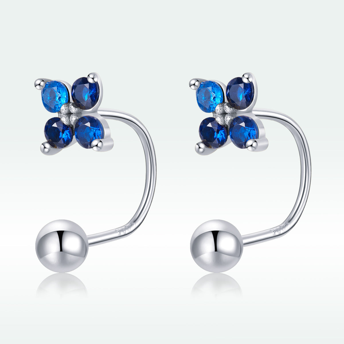 925 Sterling Silver Earrings with Pavé CZ & Platinum Plating for Women DestGlow
