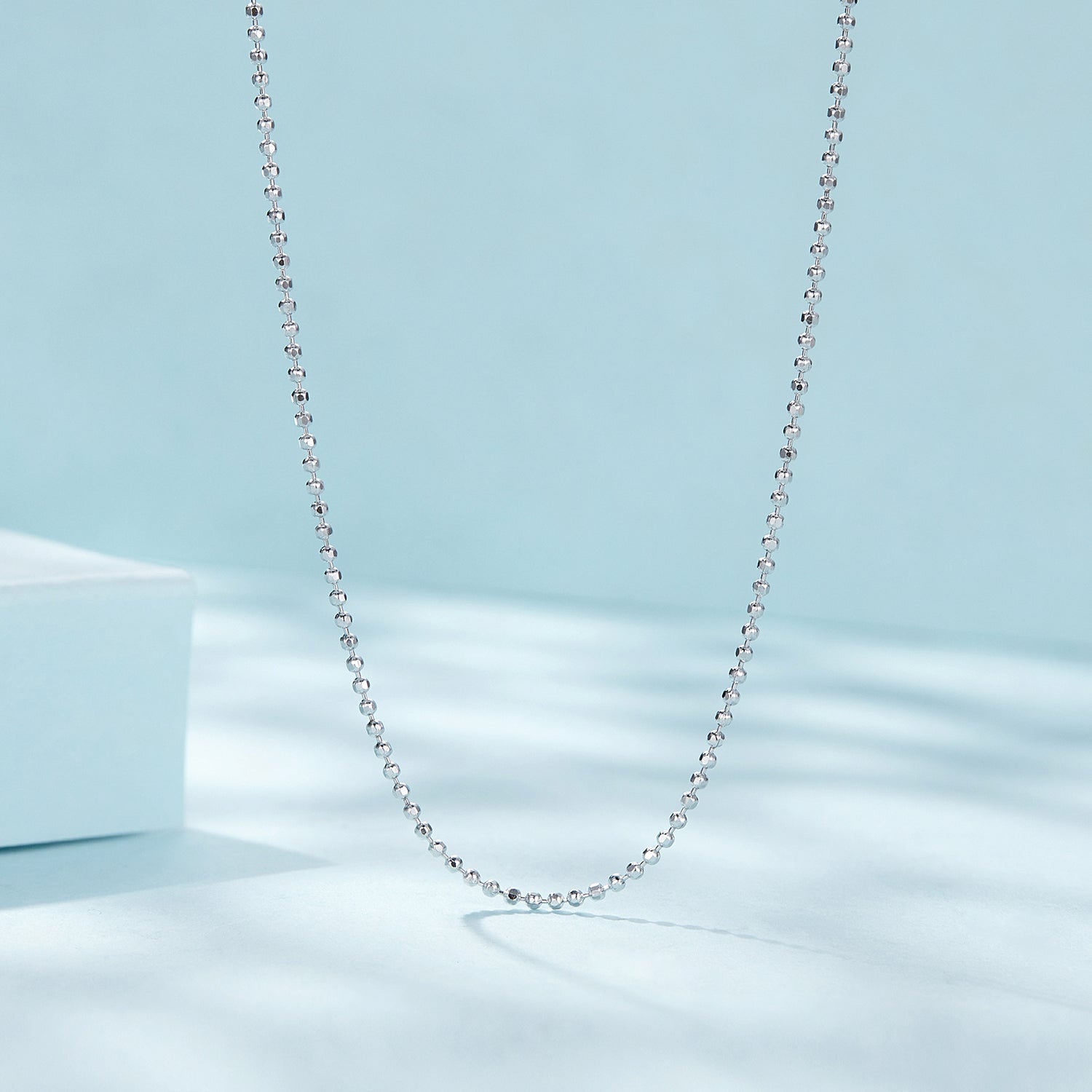 925 Sterling Silver Plated Platinum Necklace 400+50mm for Women DestGlow