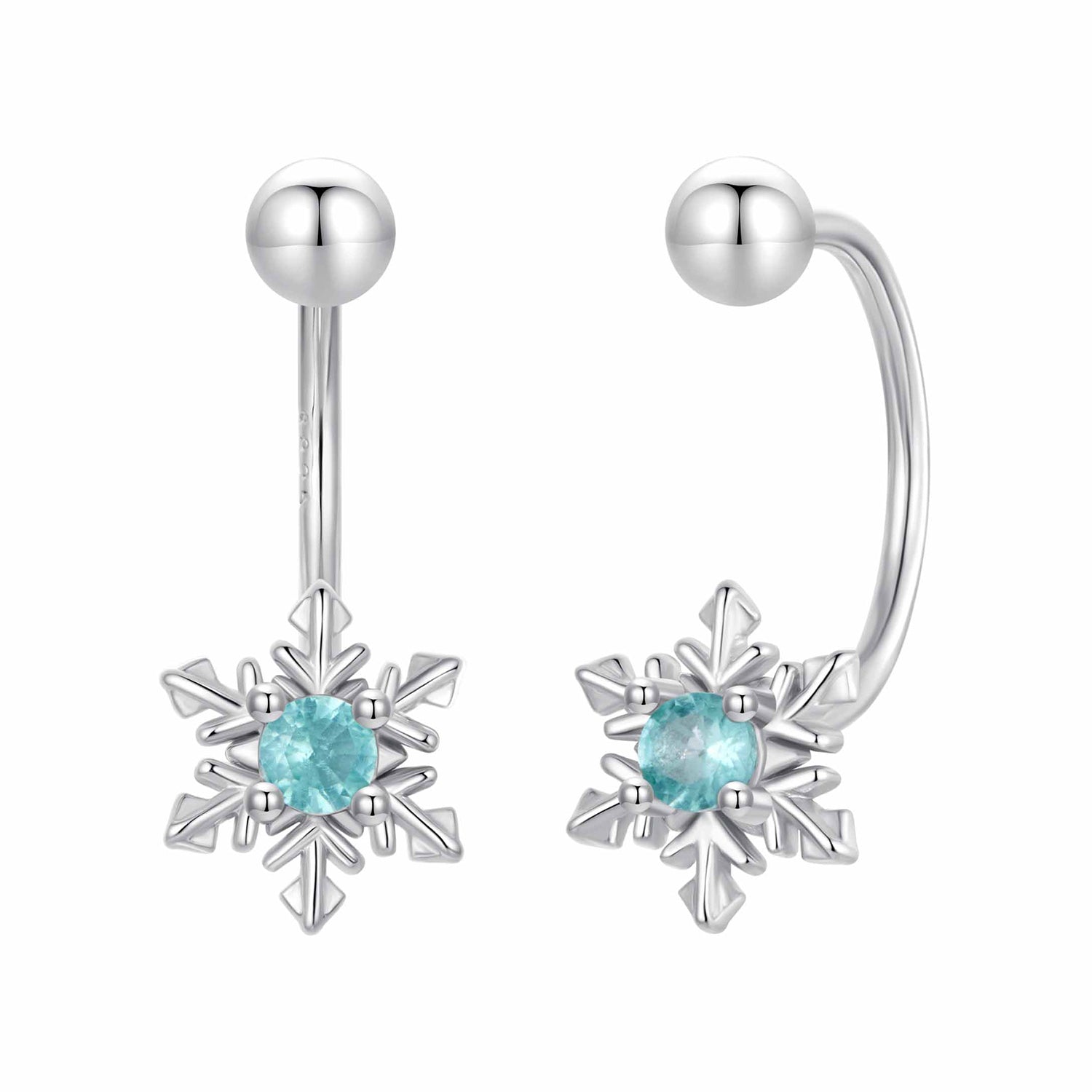 925 Sterling Silver Earrings with Transparent Glass for Women DestGlow