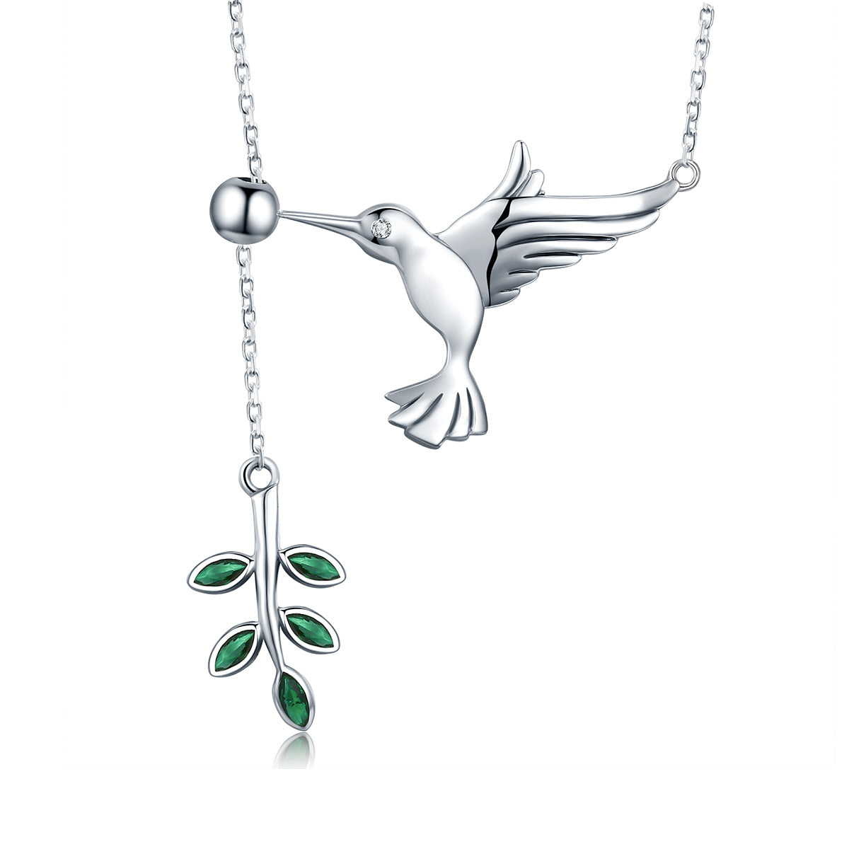 925 Sterling Silver Necklace with Bird and Leaves Design for Women DestGlow