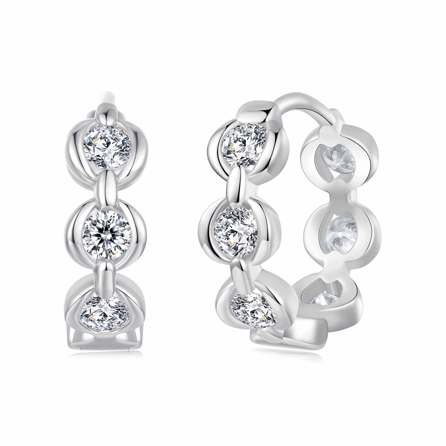 925 Sterling Silver 0.25 Carat Moissanite Hoop Earrings for Women DestGlow