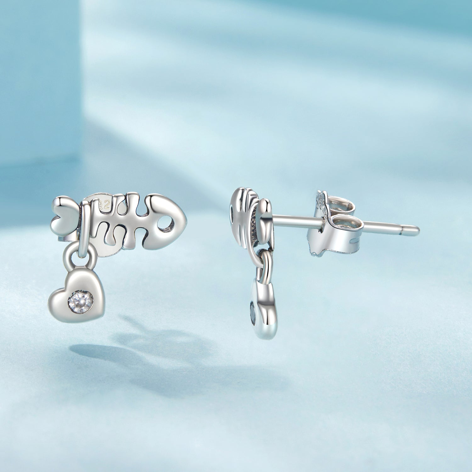 925 Sterling Silver Earrings with Pavé Setting CZ in Oxidized Silver DestGlow