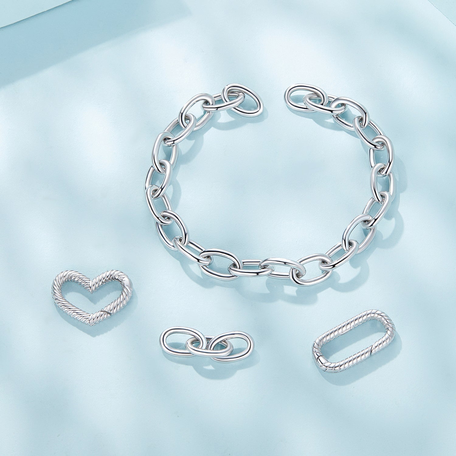 925 Sterling Silver Plated 190mm Bracelet for Women DestGlow