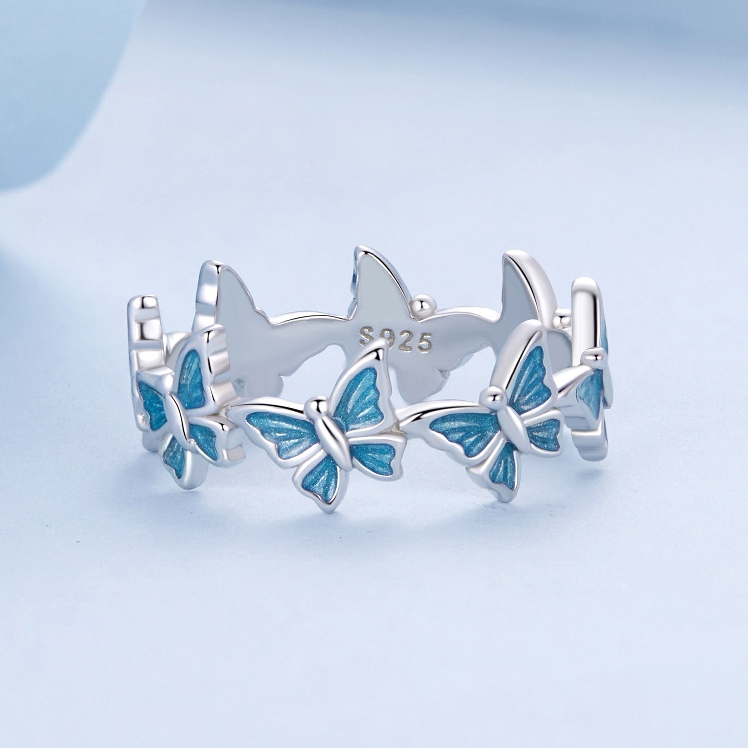 925 Sterling Silver Enamel Ring Size 6 for Women DestGlow