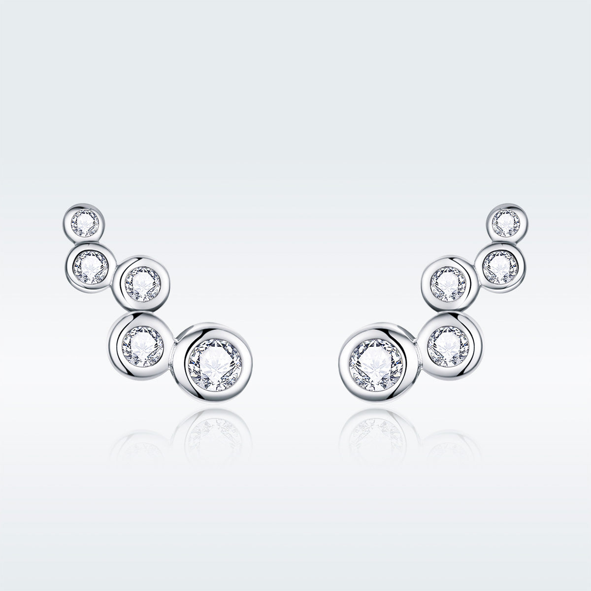 925 Sterling Silver Earrings with Pavé Setting CZ, 0.5x1.2 cm for Women DestGlow
