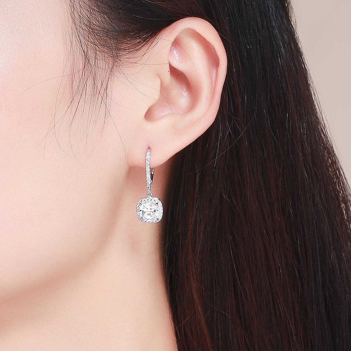 925 Sterling Silver Plated Gold Pavé Setting CZ Earrings for Women DestGlow
