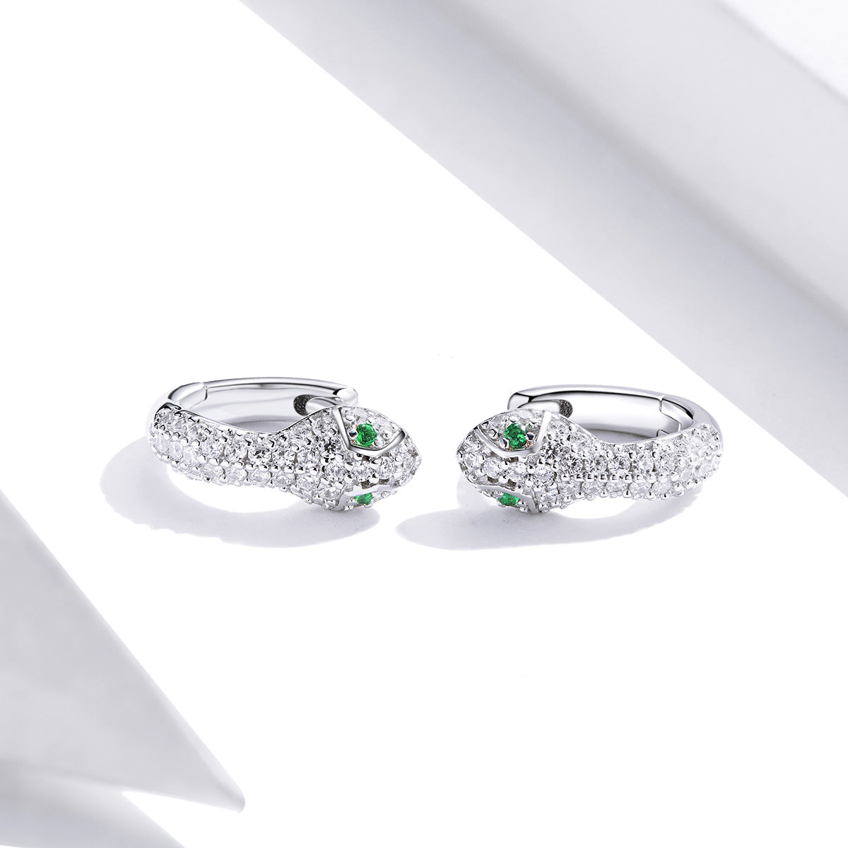 925 Sterling Silver Earrings with Plated Platinum and CZ for Women DestGlow