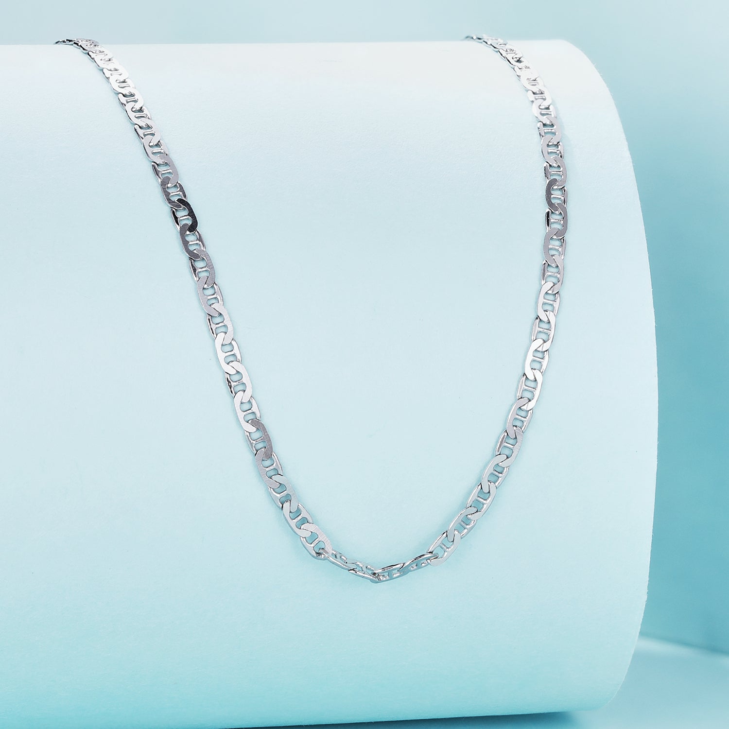 925 Sterling Silver Plated Platinum 45cm Necklace DestGlow