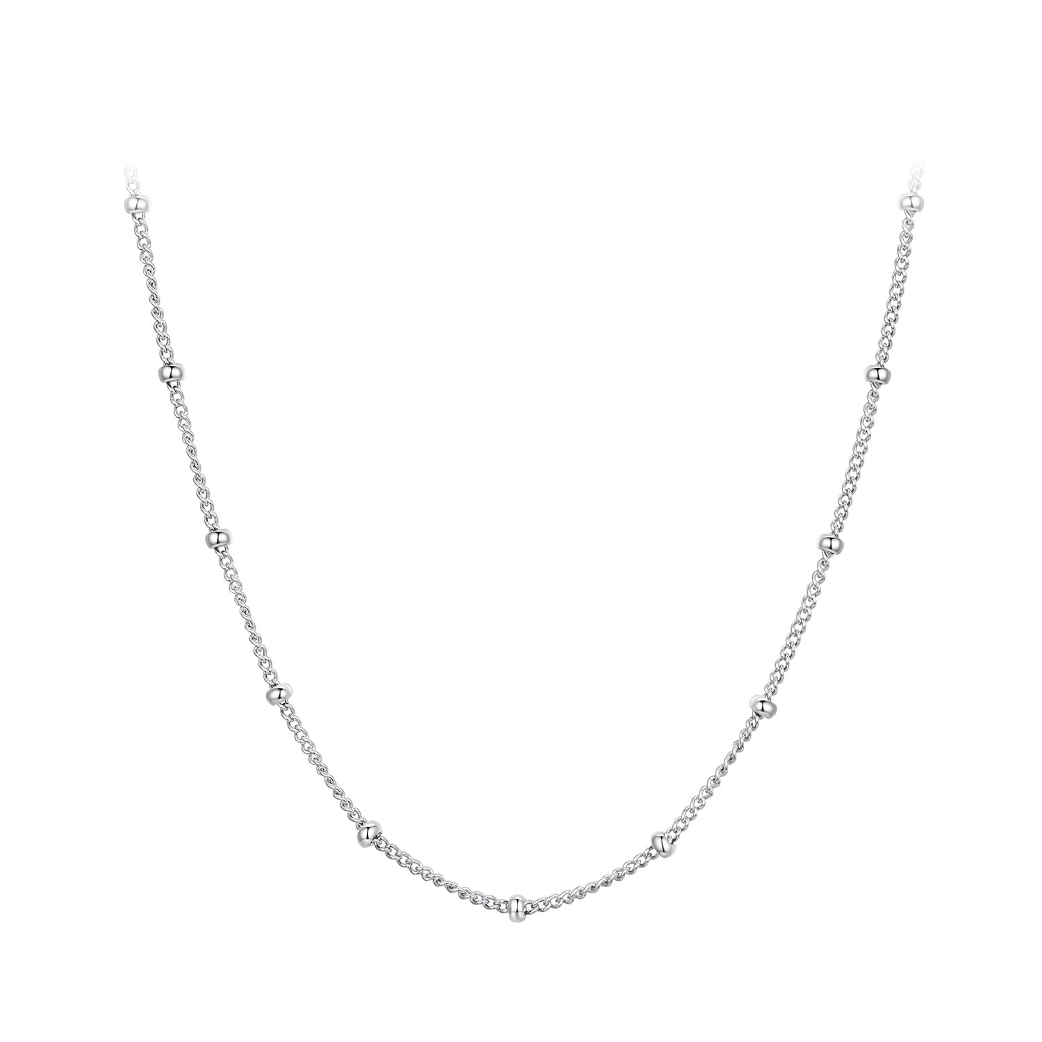 925 Sterling Silver Plated Platinum 45cm Necklace for Women DestGlow