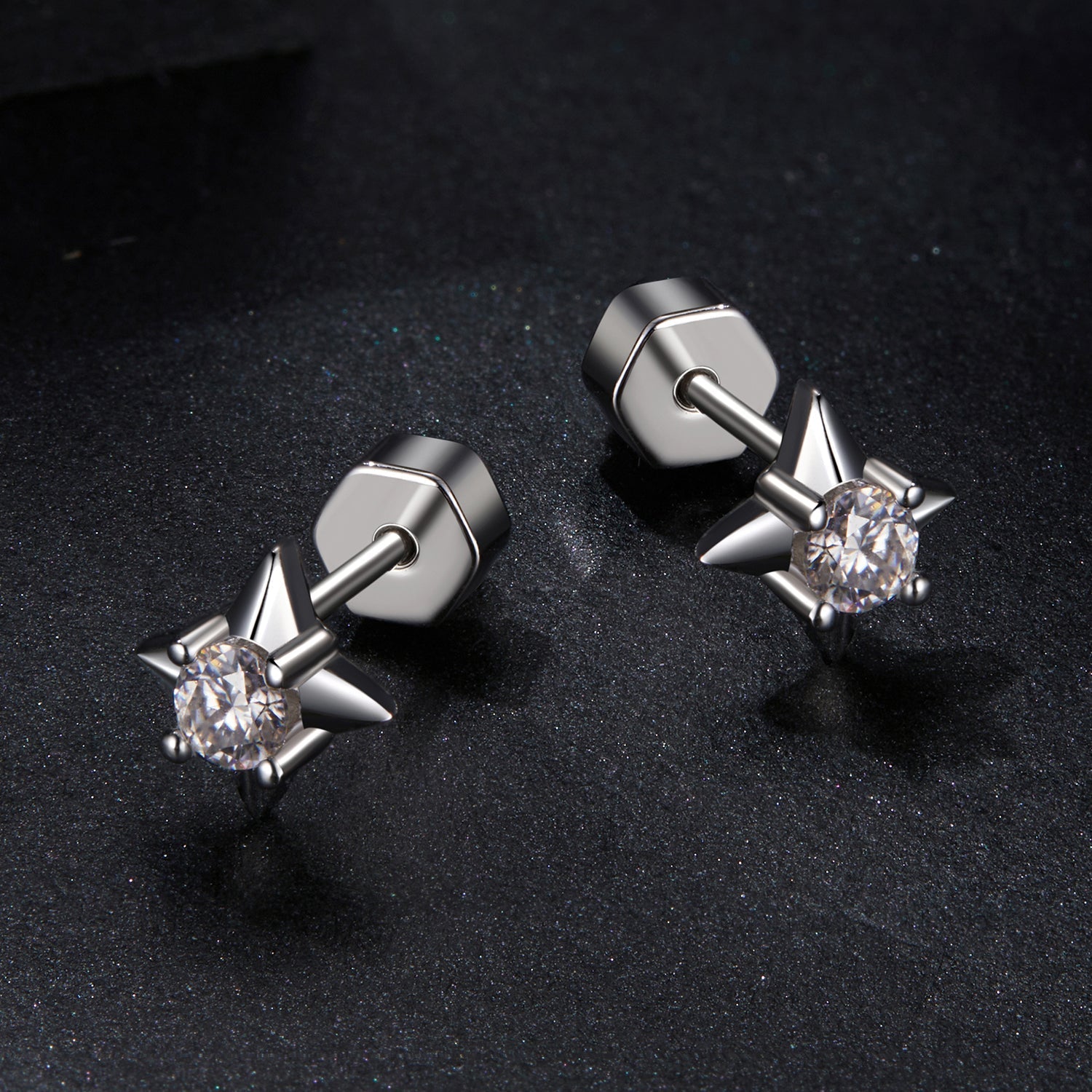 925 Sterling Silver 0.1 Carat Moissanite Earrings for Women DestGlow