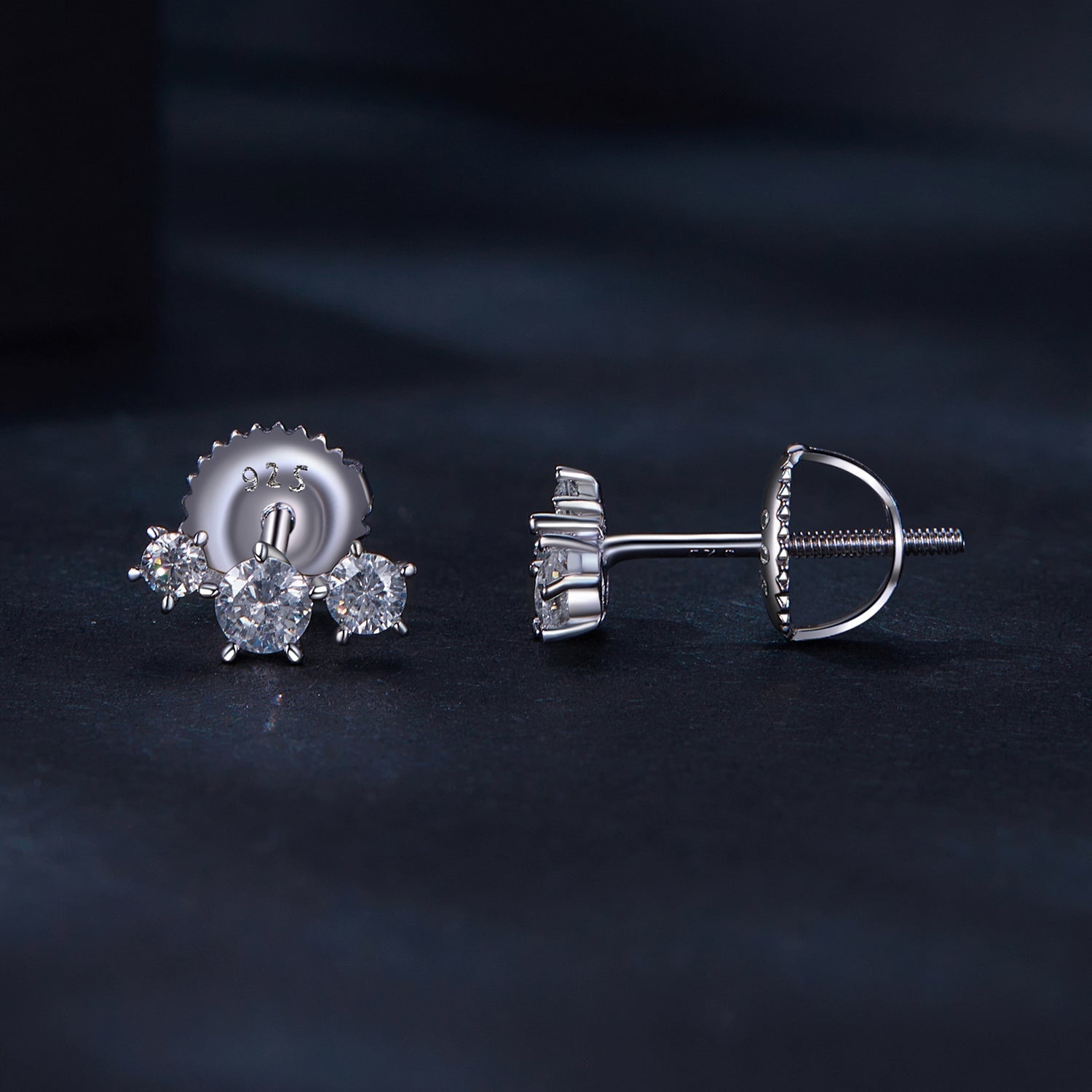 925 Sterling Silver Moissanite 0.01 Carat Earrings Size 4*9mm for Women DestGlow