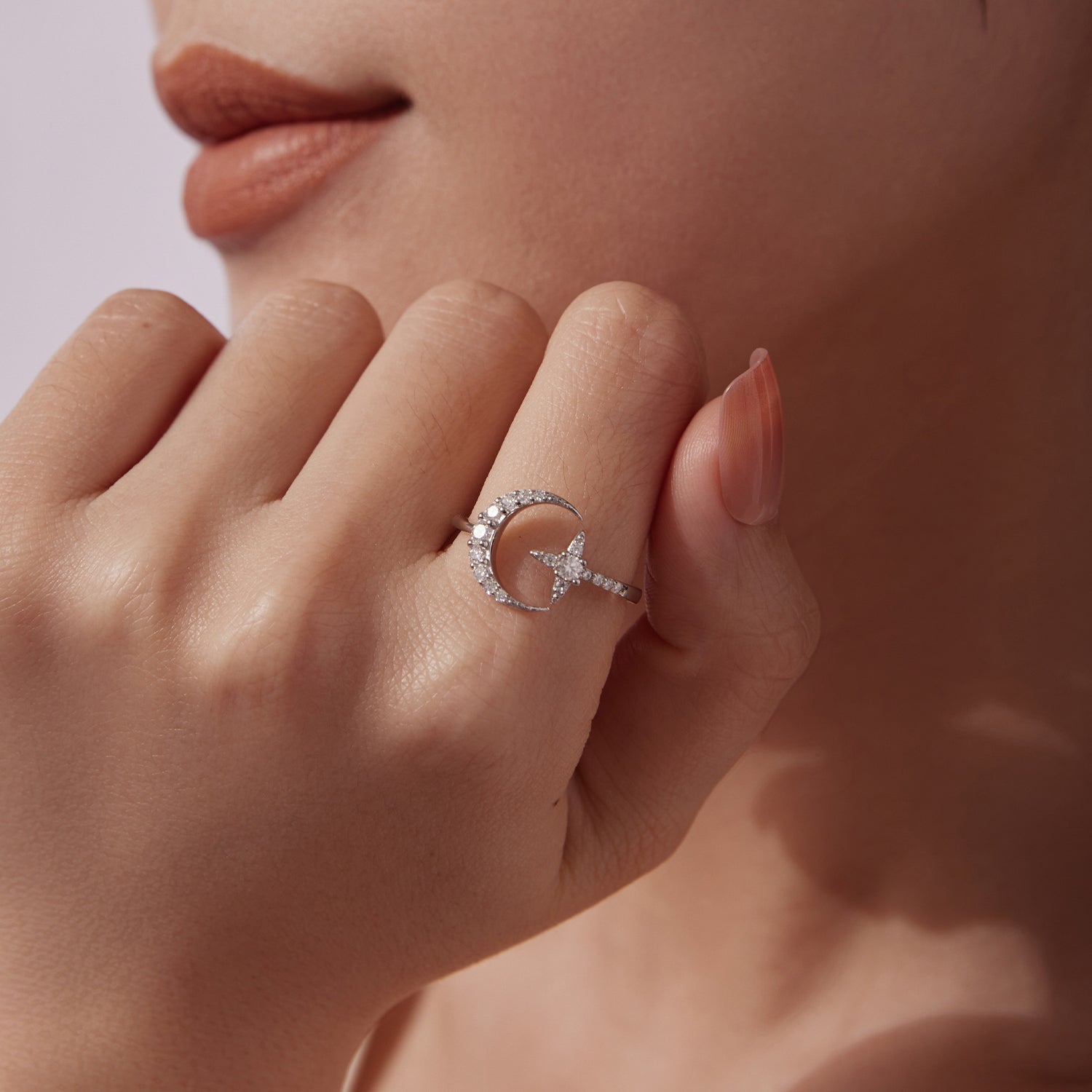 925 Sterling Silver Moissanite 0.25cm White Gold Plated Ring - Size E for Women DestGlow