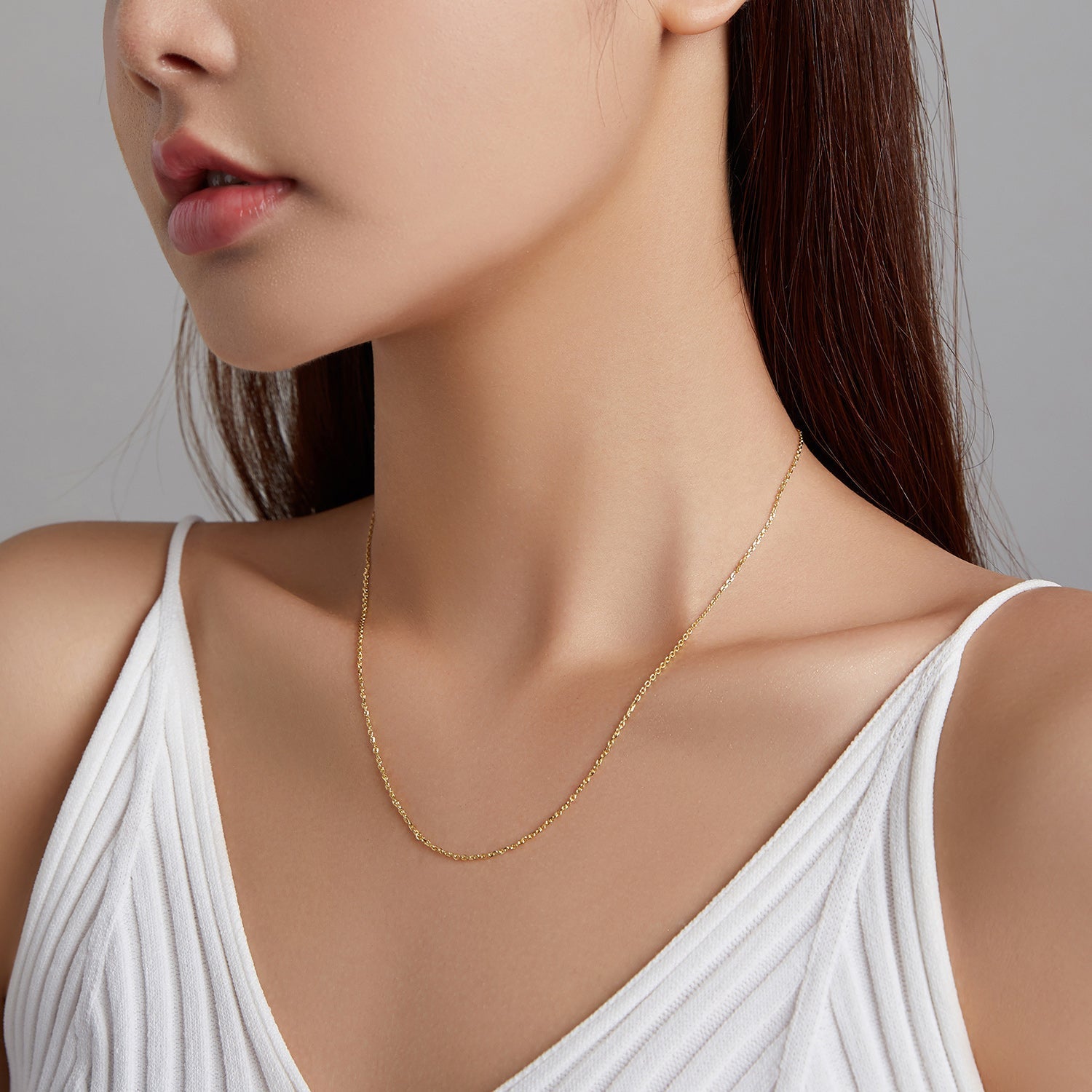 925 Sterling Silver Gold Plated 40cm Necklace for Women DestGlow