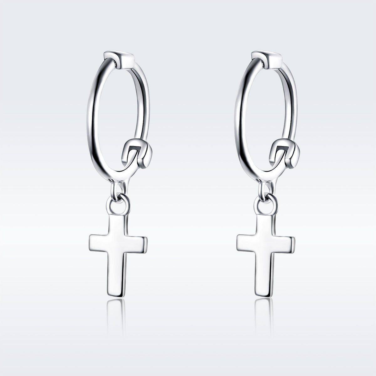 925 Sterling Silver Earrings Plated Platinum 1.9*0.5cm for Women DestGlow