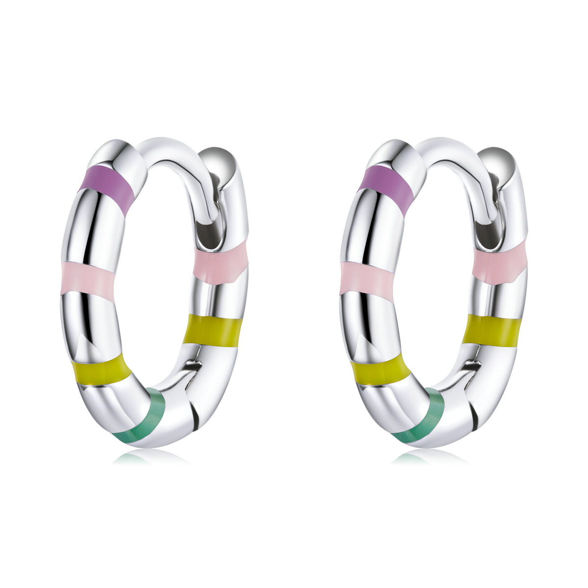 S925 Sterling Silver Enamel Platinum Plated Earrings for Women DestGlow