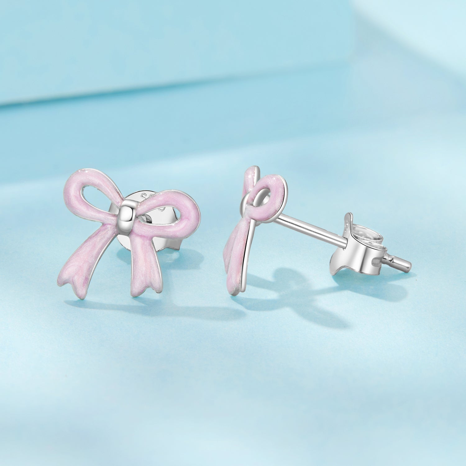 925 Sterling Silver Earrings with Enamel Process and White Gold Plating DestGlow
