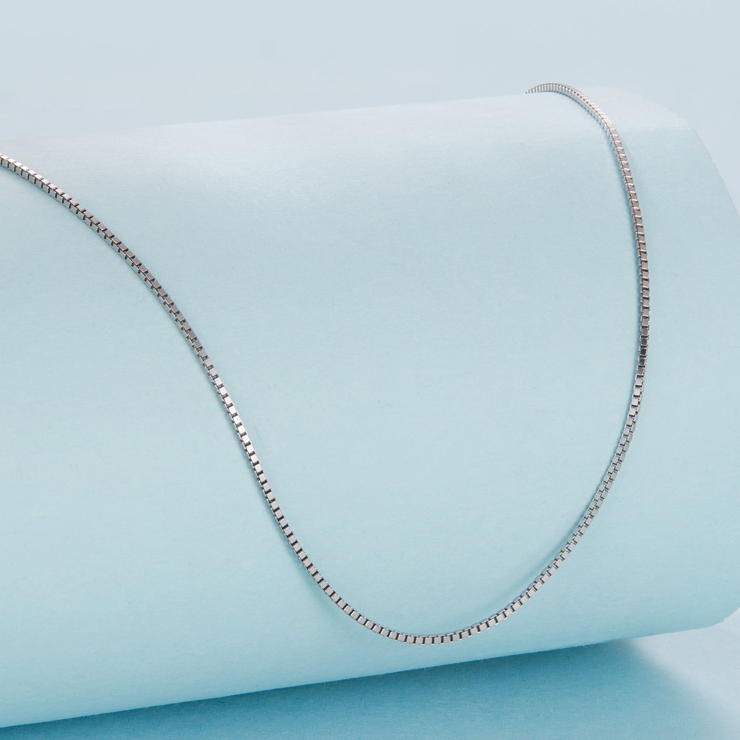 925 Sterling Silver + Plated White Gold Necklace 40cm for Women DestGlow