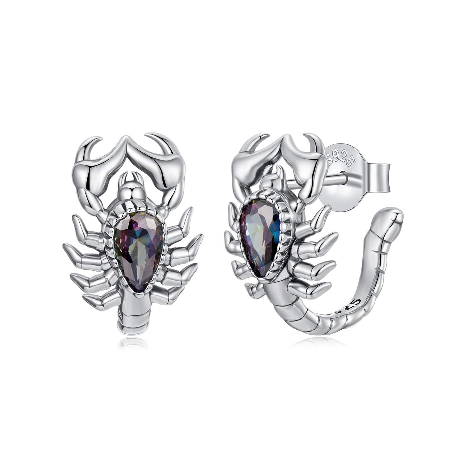925 Sterling Silver Oxidized Earrings with Pavé CZ for Women DestGlow