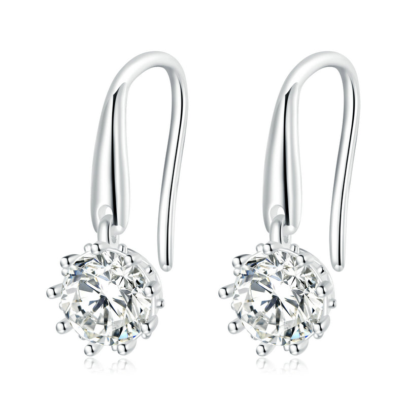925 Sterling Silver Earrings with Pavé Setting and Platinum Plating DestGlow