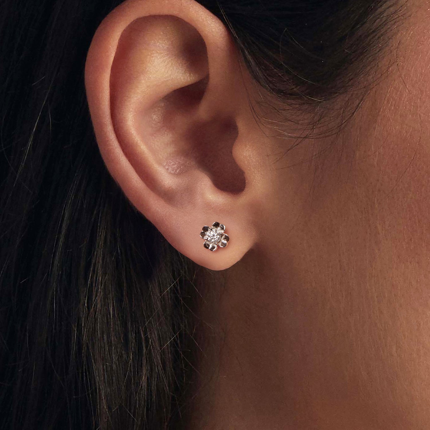 925 Sterling Silver Moissanite Earrings 0.6cm for Women DestGlow
