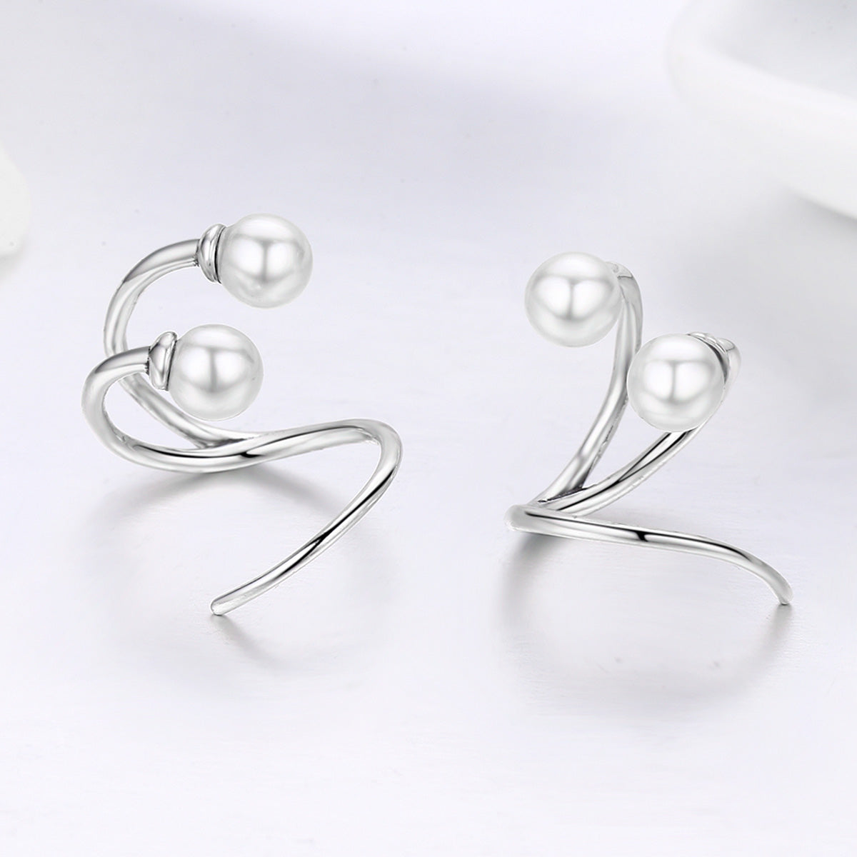 925 Sterling Silver Oxidized Earrings with Shell Pearl for Women DestGlow