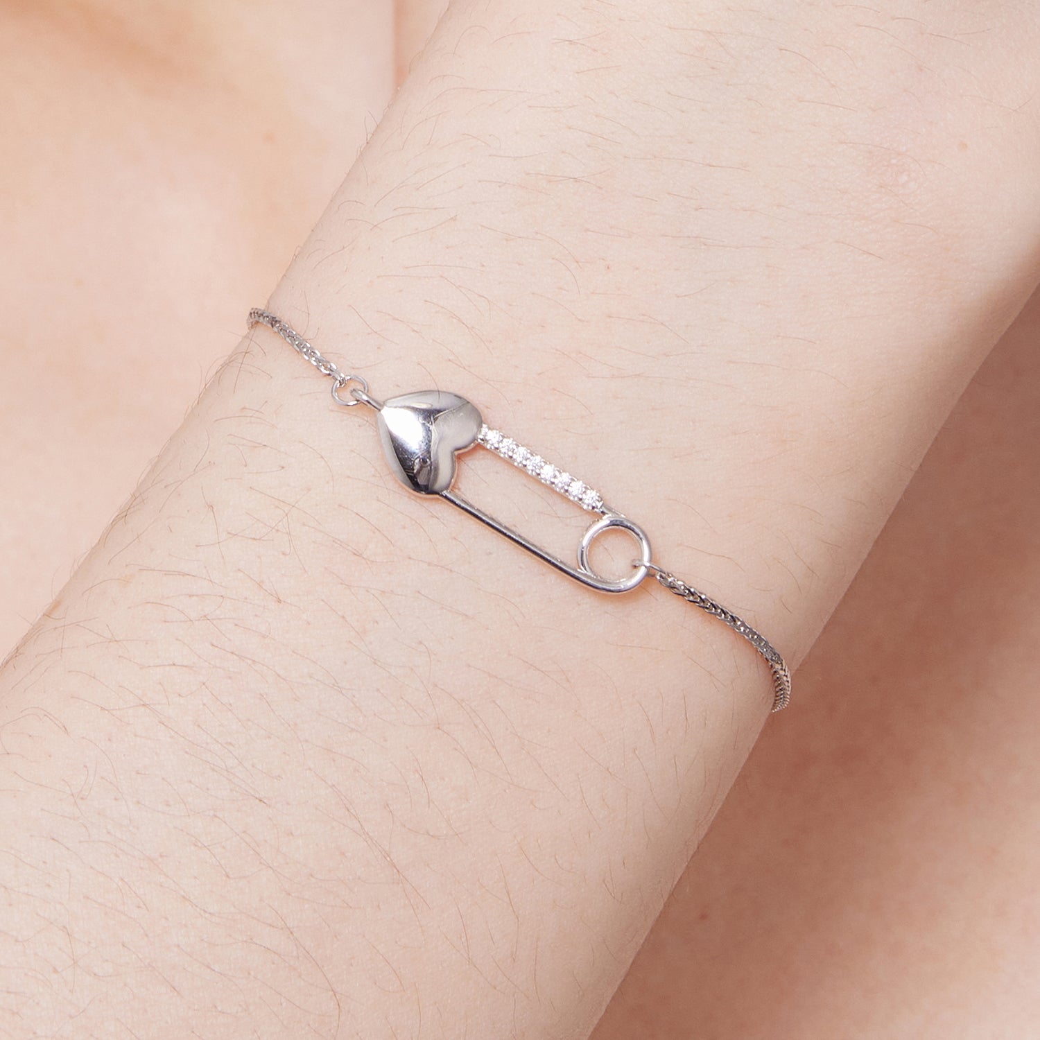 925 Sterling Silver Bracelet with CZ Pendant - 160mm Length and 8x26mm Pendant Size for Women DestGlow