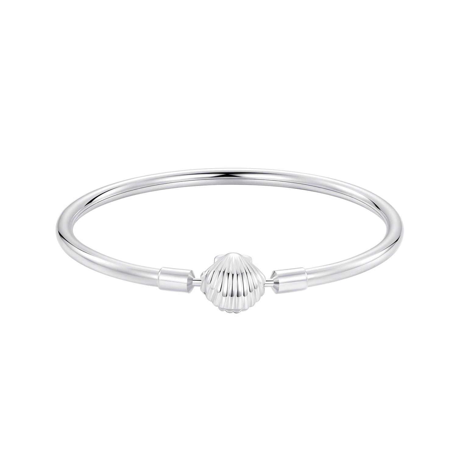 925 Sterling Silver White Gold Plated Bracelet 17.0 cm Inner Diameter 55mm for Women DestGlow