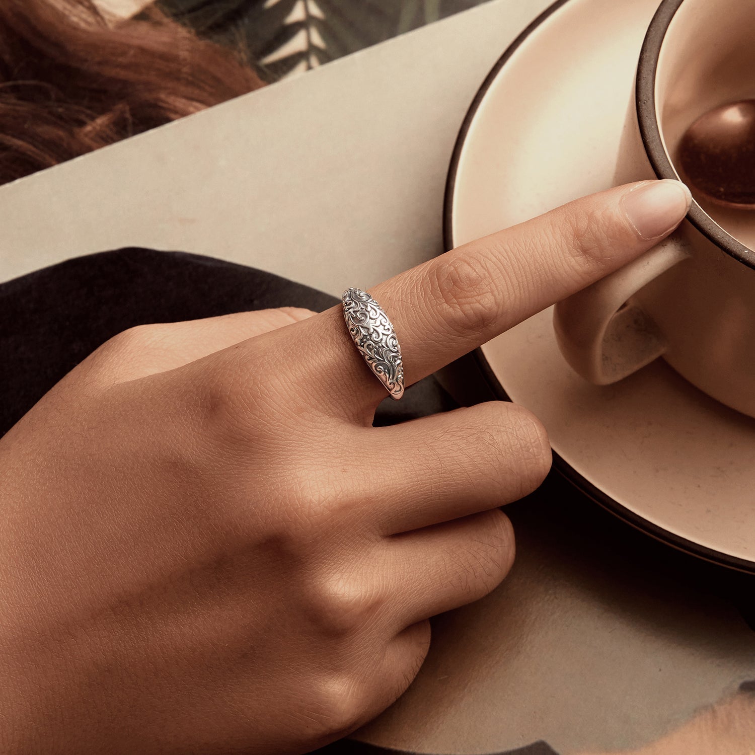 925 Sterling Silver & Oxidized Silver Rings for Men DestGlow
