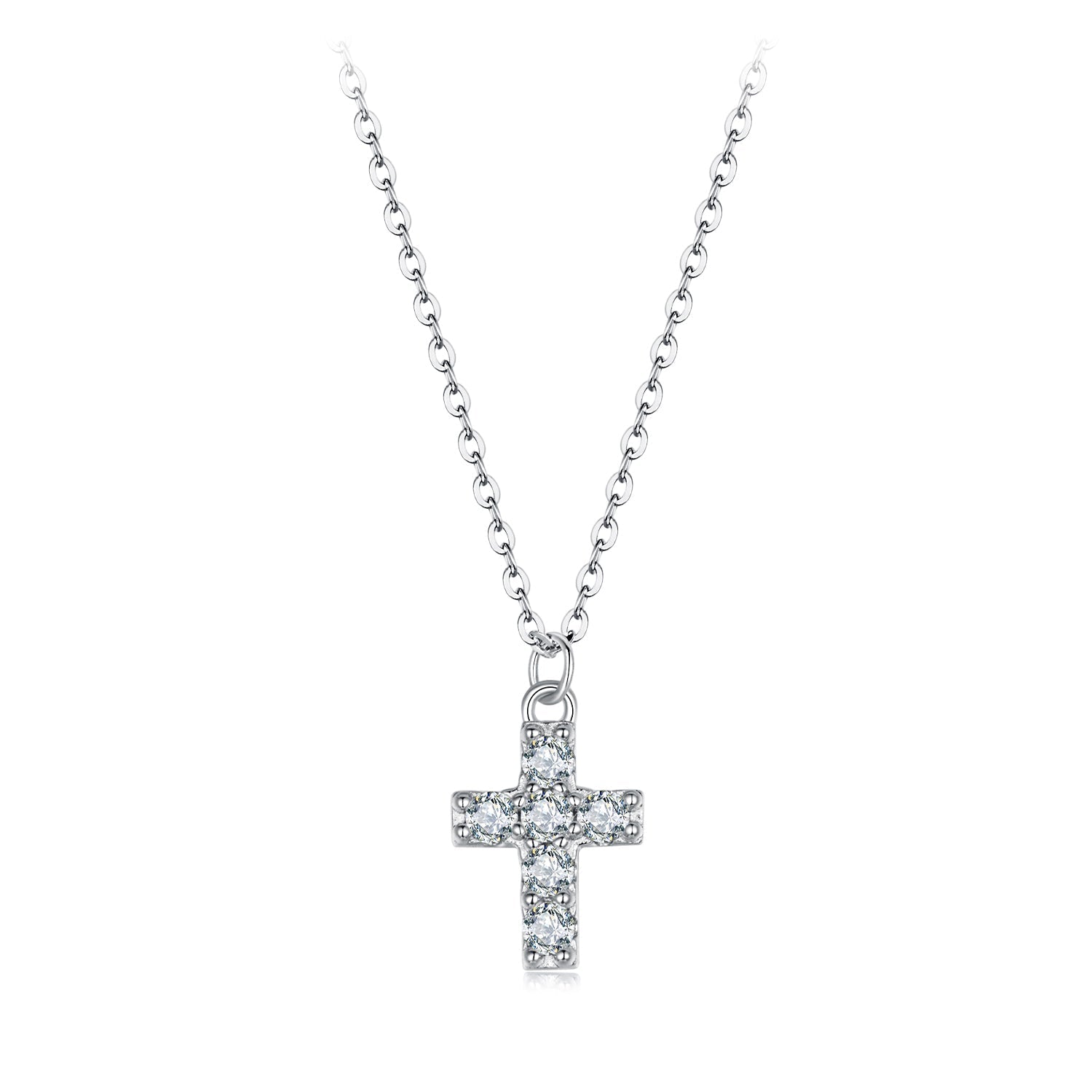925 Sterling Silver Moissanite Pendant Necklace 40+5cm for Women DestGlow