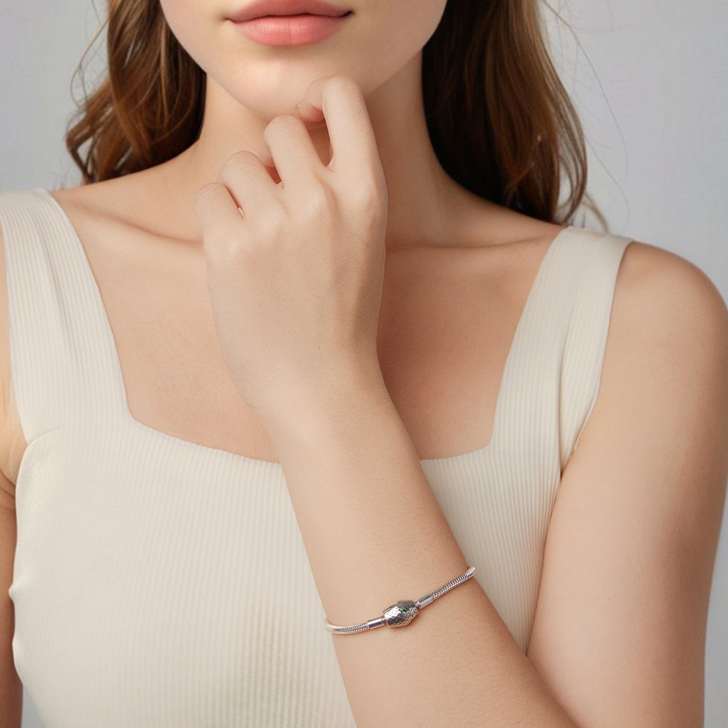 925 Sterling Silver Bracelet with CZ 17cm for Women DestGlow