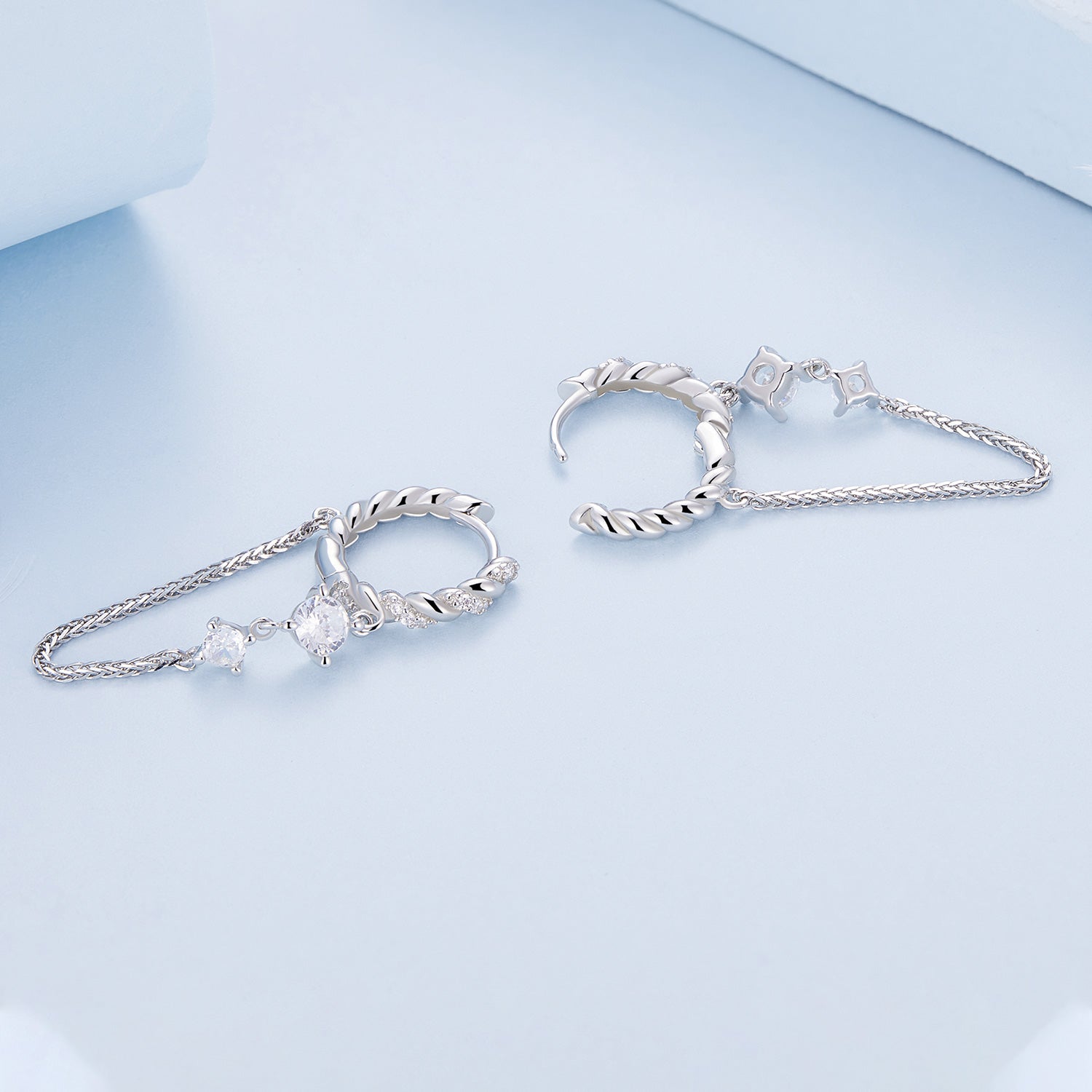 925 Sterling Silver Earrings with Pavé Setting CZ, 34*6mm for Women DestGlow