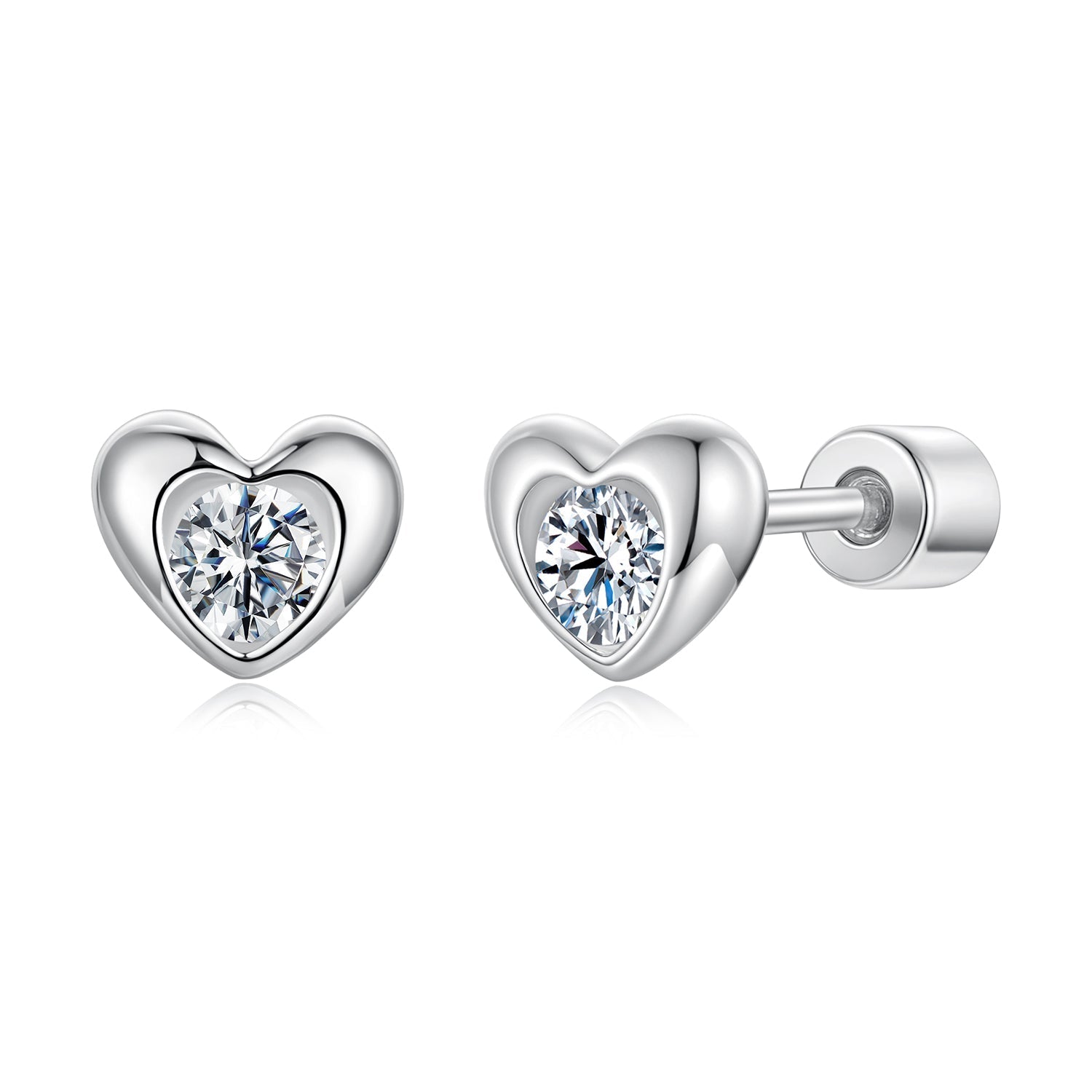 925 Sterling Silver Moissanite Earrings 0.5cm for Women DestGlow