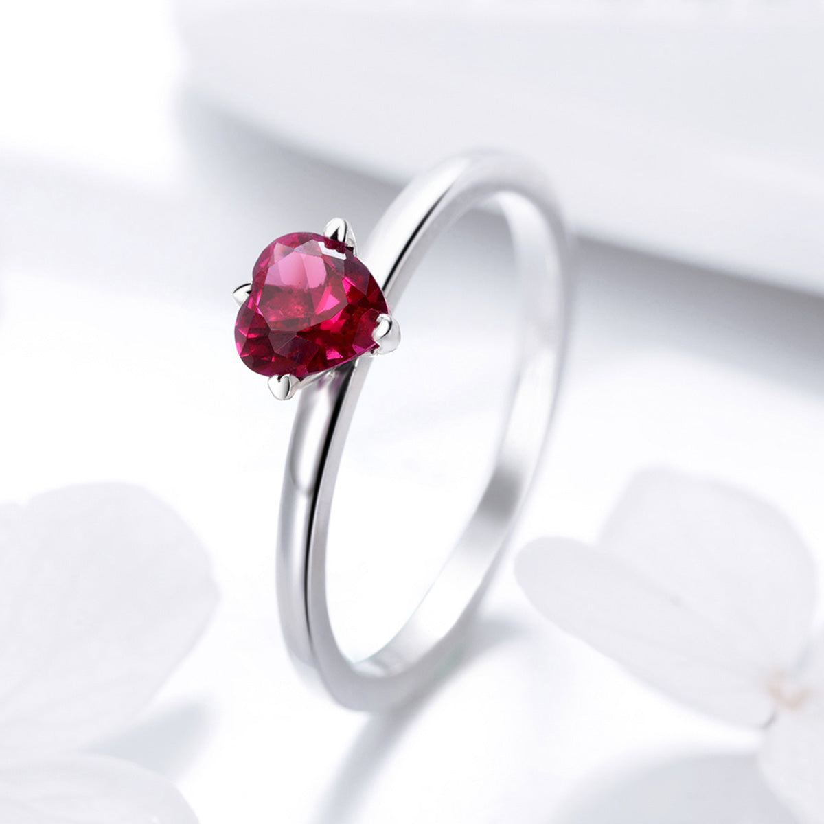 925 Sterling Silver Plated Platinum CZ Ring Size 6 for Women DestGlow