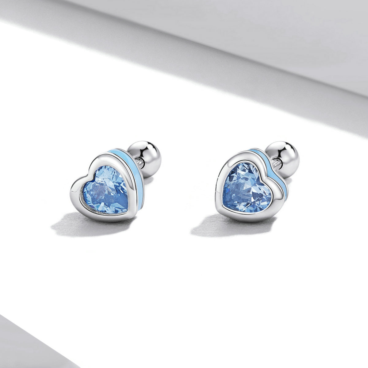 925 Sterling Silver Earrings with Pavé Setting and Enamel for Women DestGlow