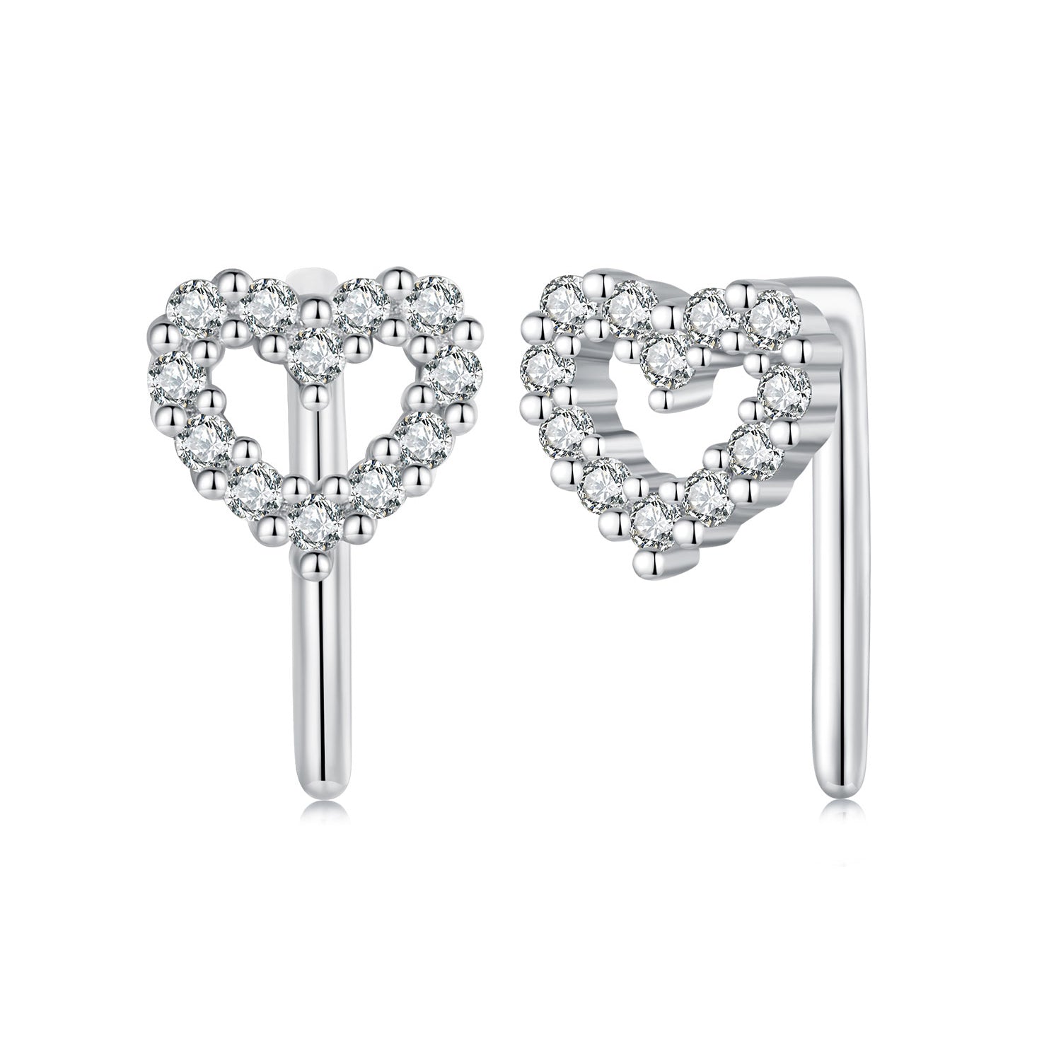 925 Sterling Silver Earrings with Pavé Setting and CZ - Size 10mm x 6mm DestGlow
