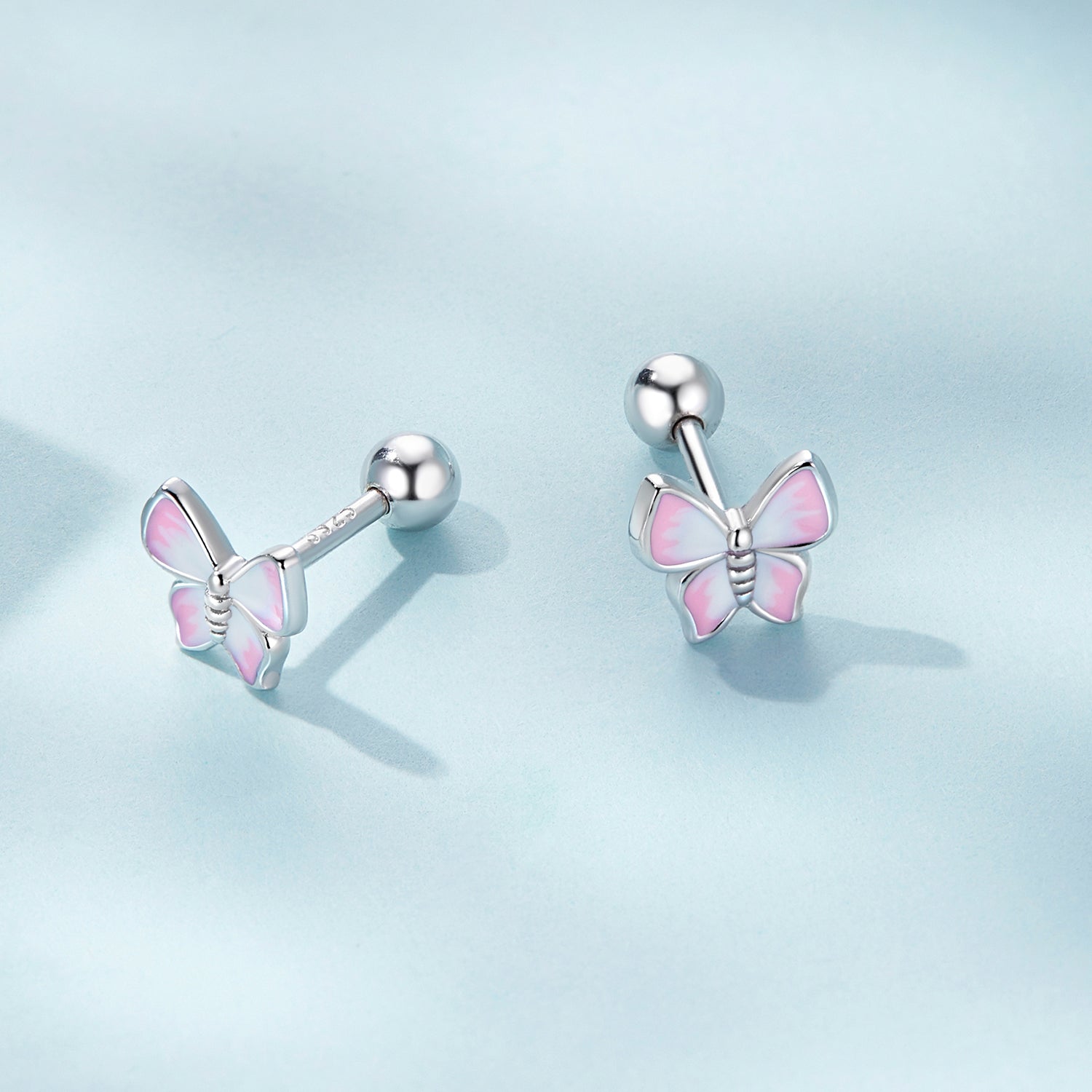 925 Sterling Silver Earrings with Enamel Process, 0.6cm, for Women DestGlow