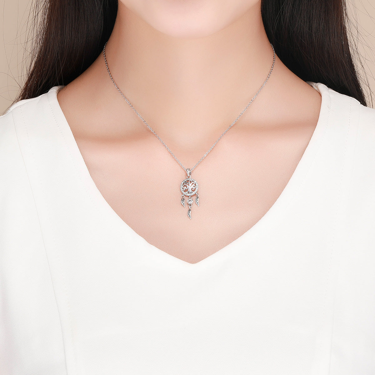 925 Sterling Silver Necklace 36-45cm with Pendant for Women DestGlow